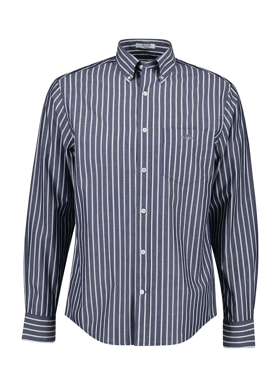Gant - REG POPLIN STRIPE SHIRT - gestreifte hemden - classic blue - 1