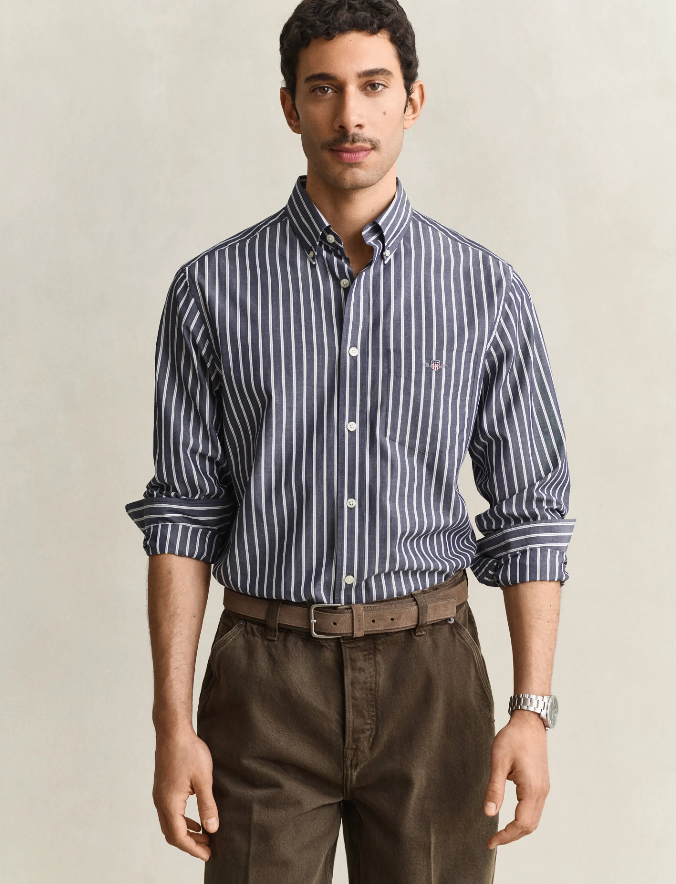 Gant REG POPLIN STRIPE SHIRT - Hemden - CLASSIC BLUE / navy