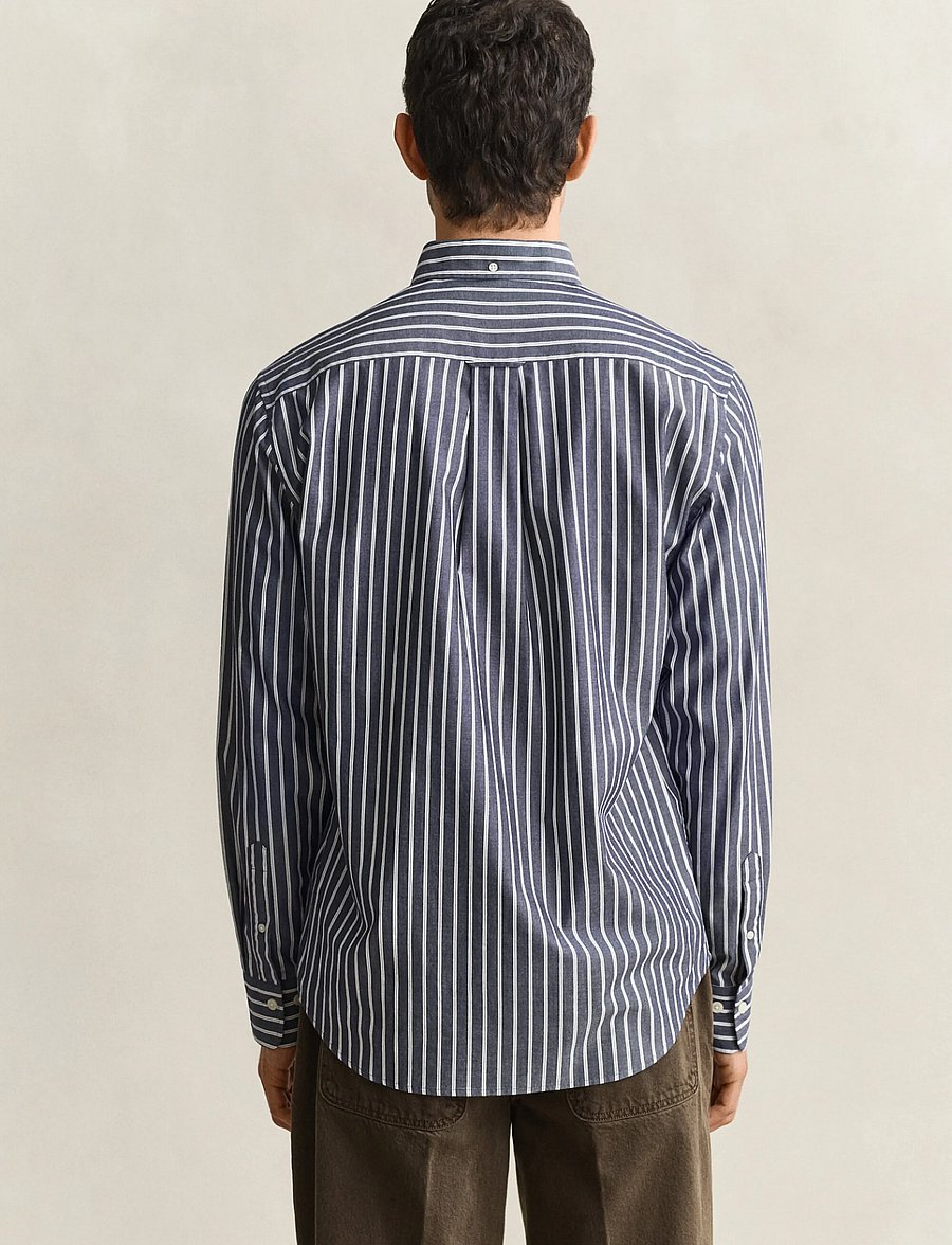 Gant - REG POPLIN STRIPE SHIRT - gestreifte hemden - classic blue - 2