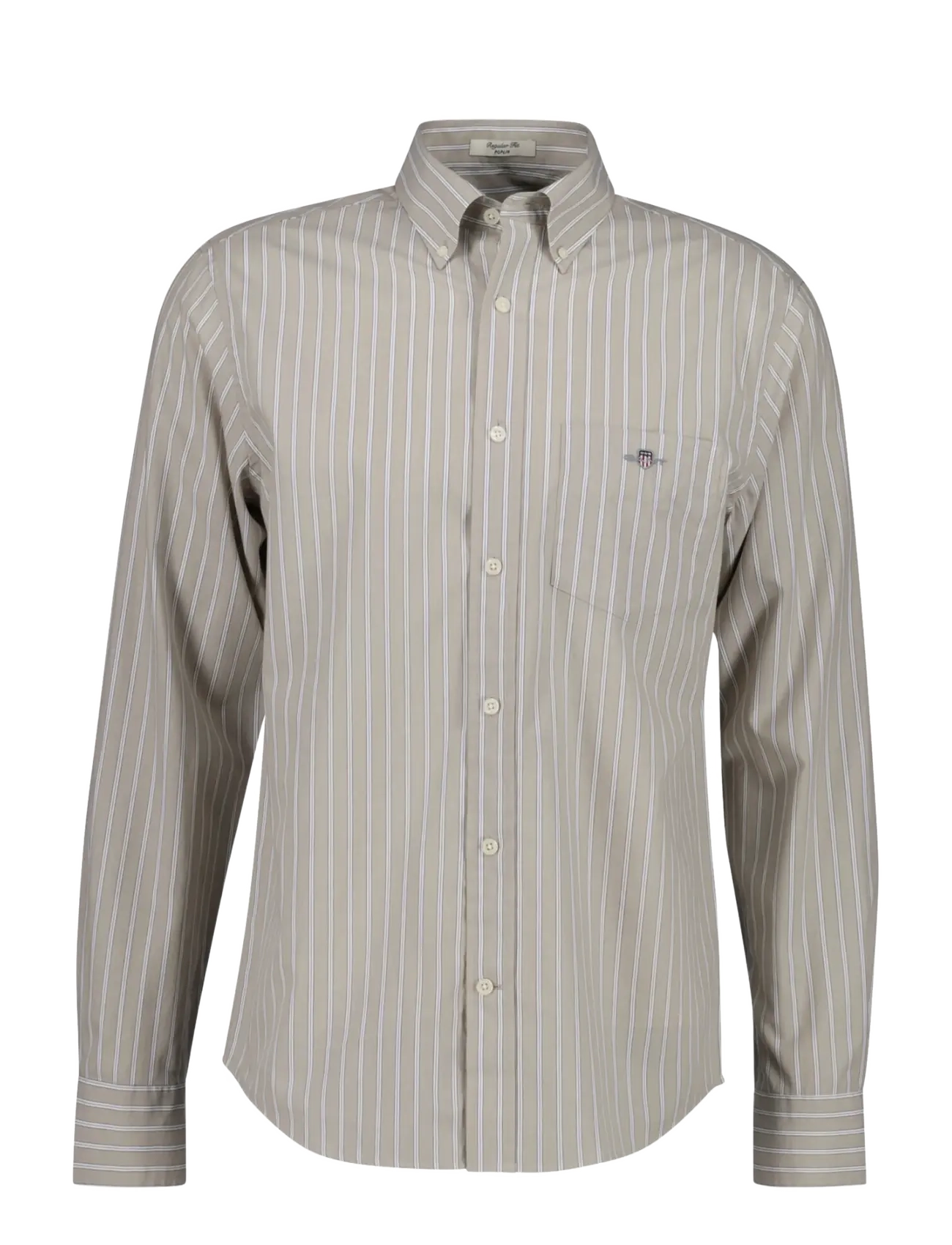 Gant REG POPLIN STRIPE SHIRT - Streetstyle - MIST TAUPE / beige