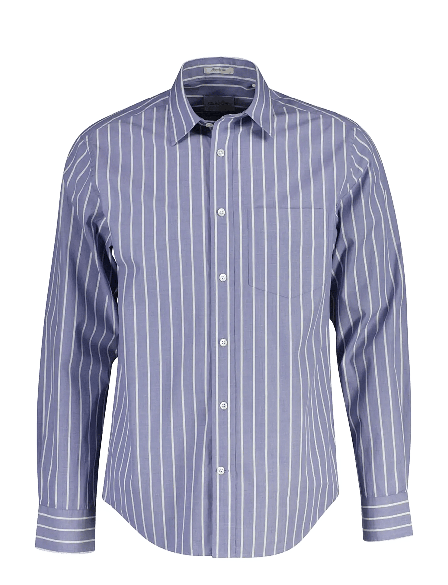 Gant - REG CARBON PEACH FIL-A-FIL SHIRT - gestreifte hemden - crisp blue - 0