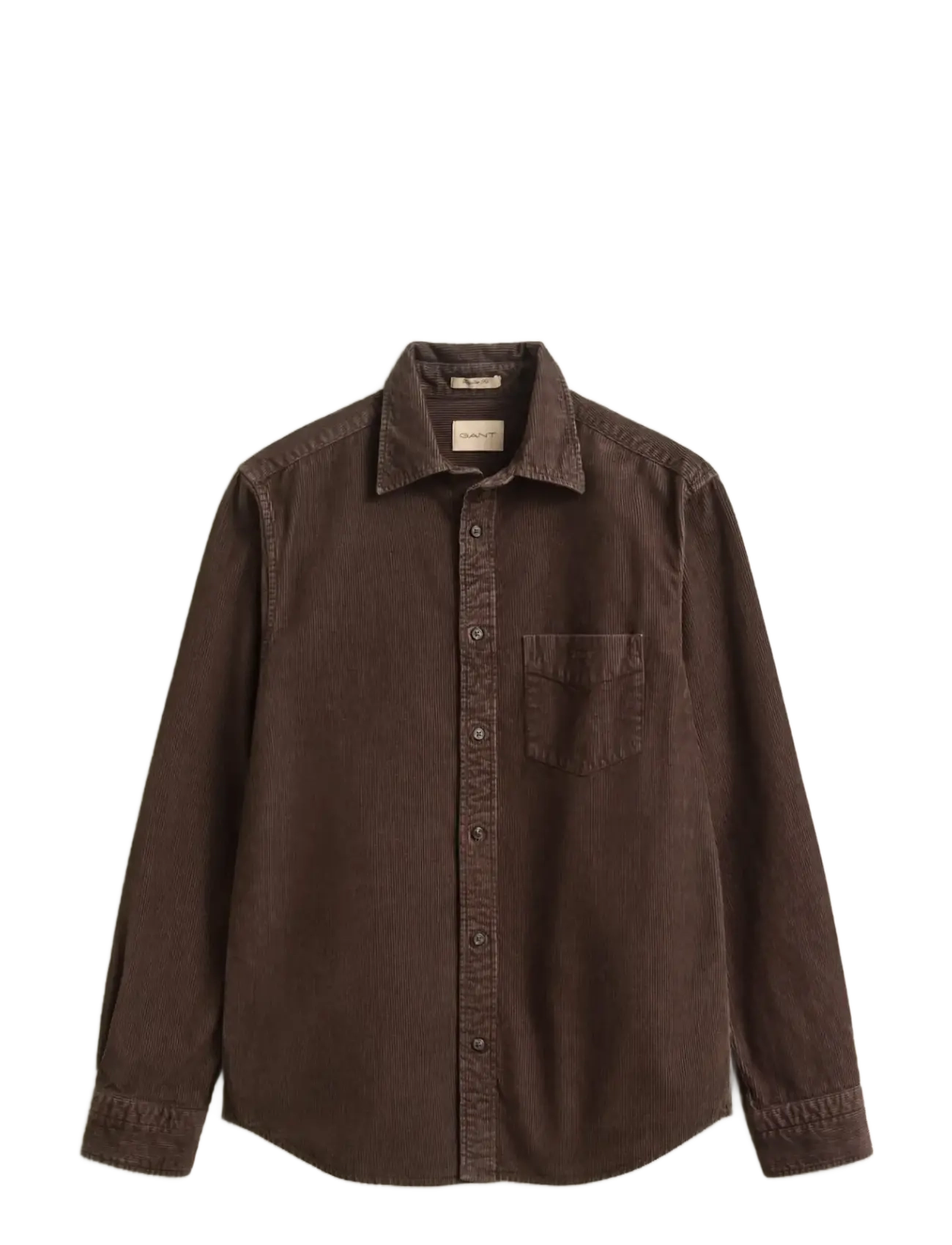 Gant Reg Gmnt Dyed Cord Shirt, Mænd, Fløjls Skjorte, Brun, Str: XXXL