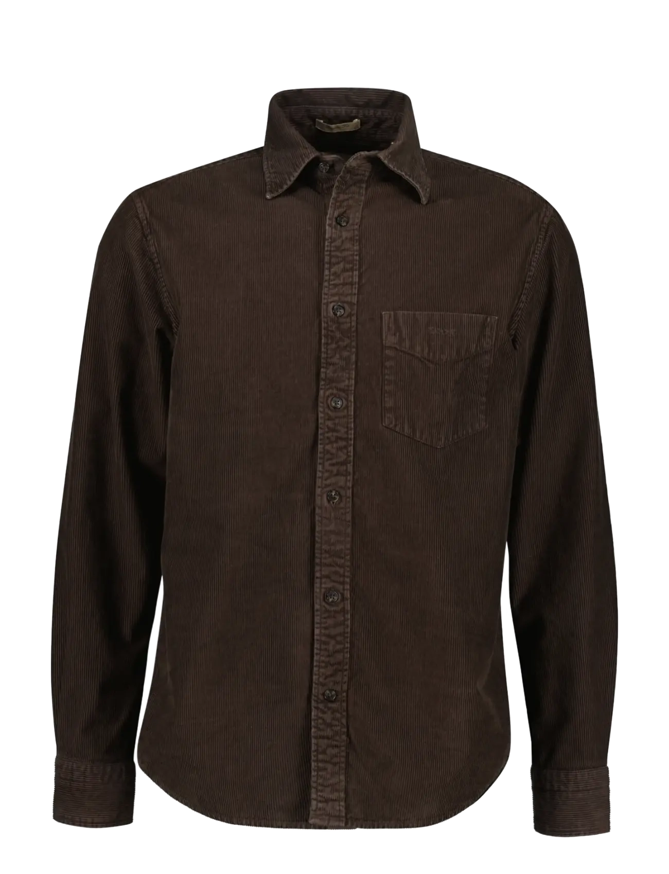 Gant - REG GMNT DYED CORD SHIRT - manchesterskjortor - black brown - 1