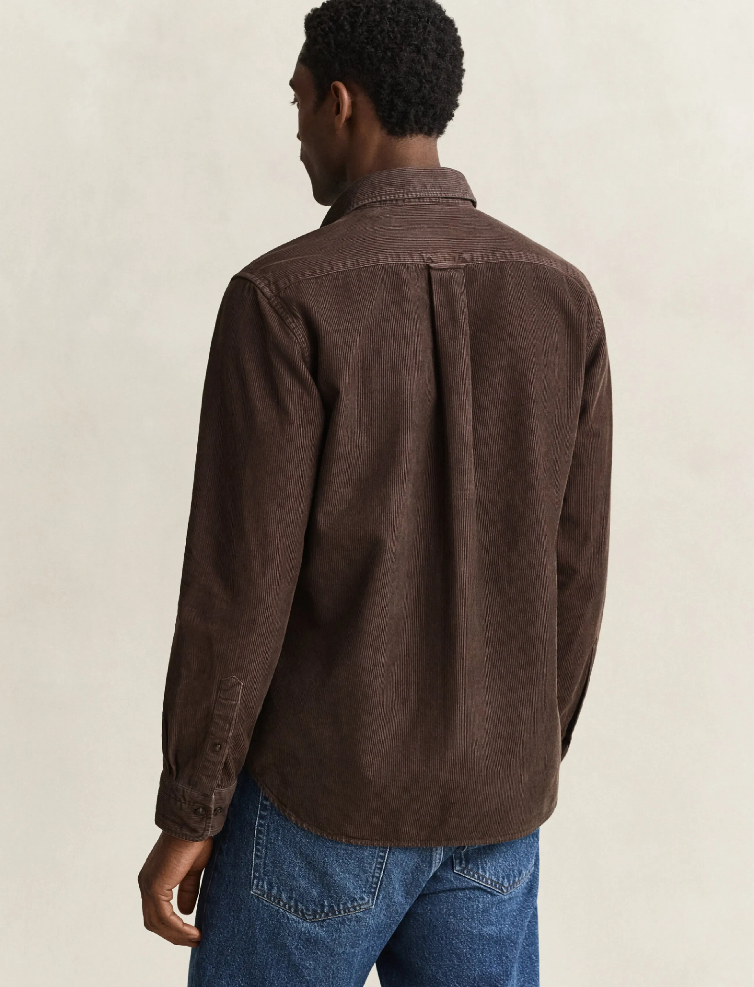 Gant - REG GMNT DYED CORD SHIRT - manchesterskjortor - black brown - 2