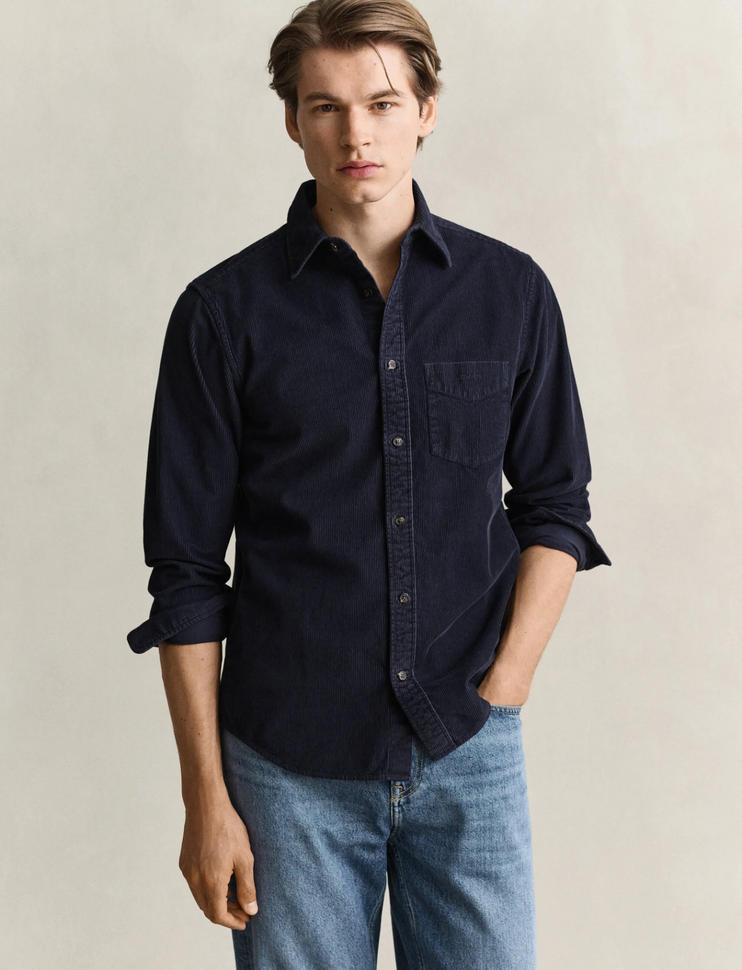 Gant REG GMNT DYED CORD SHIRT - Hemden - EVENING BLUE / navy