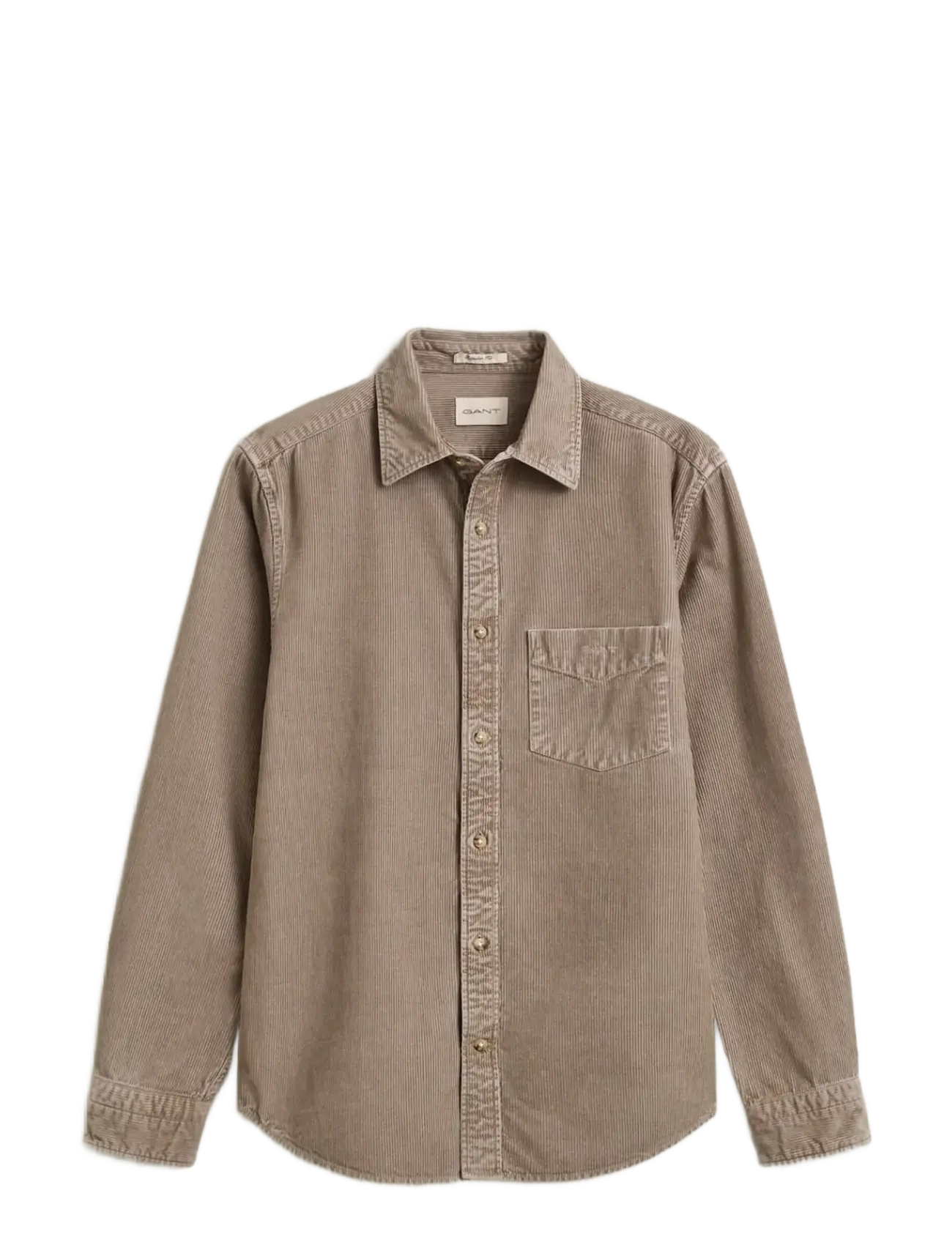 Gant Reg Gmnt Dyed Cord Shirt, Mænd, Fløjls Skjorte, Brun, Str: XXXL