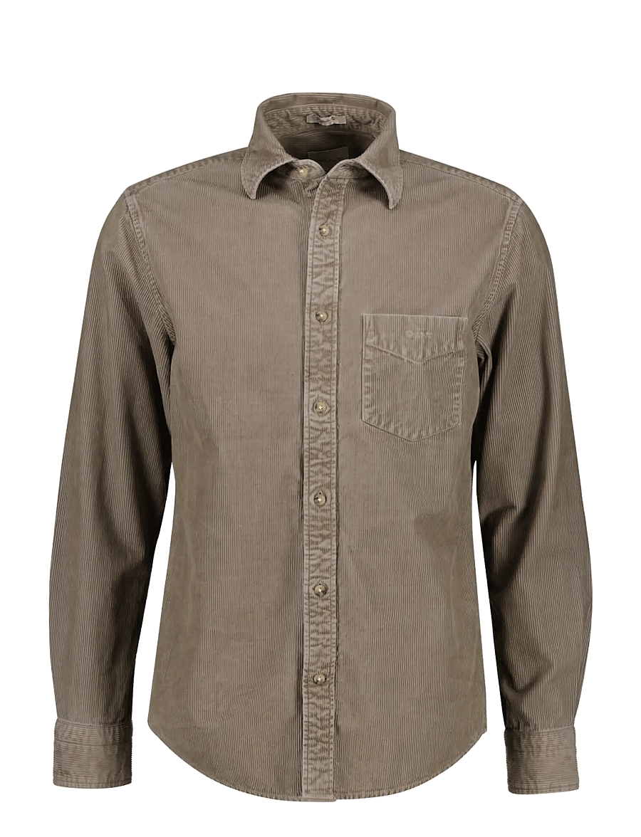 Gant - REG GMNT DYED CORD SHIRT - cordhemden - mist taupe - 1
