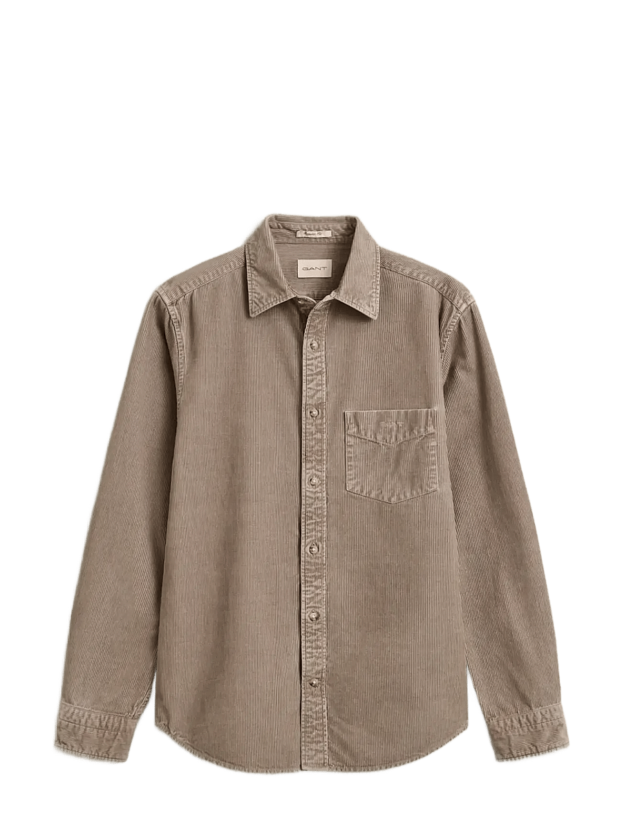 Gant - REG GMNT DYED CORD SHIRT - velvetsärgid - mist taupe - 1