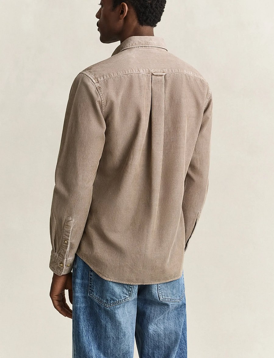 Gant - REG GMNT DYED CORD SHIRT - cordhemden - mist taupe - 2