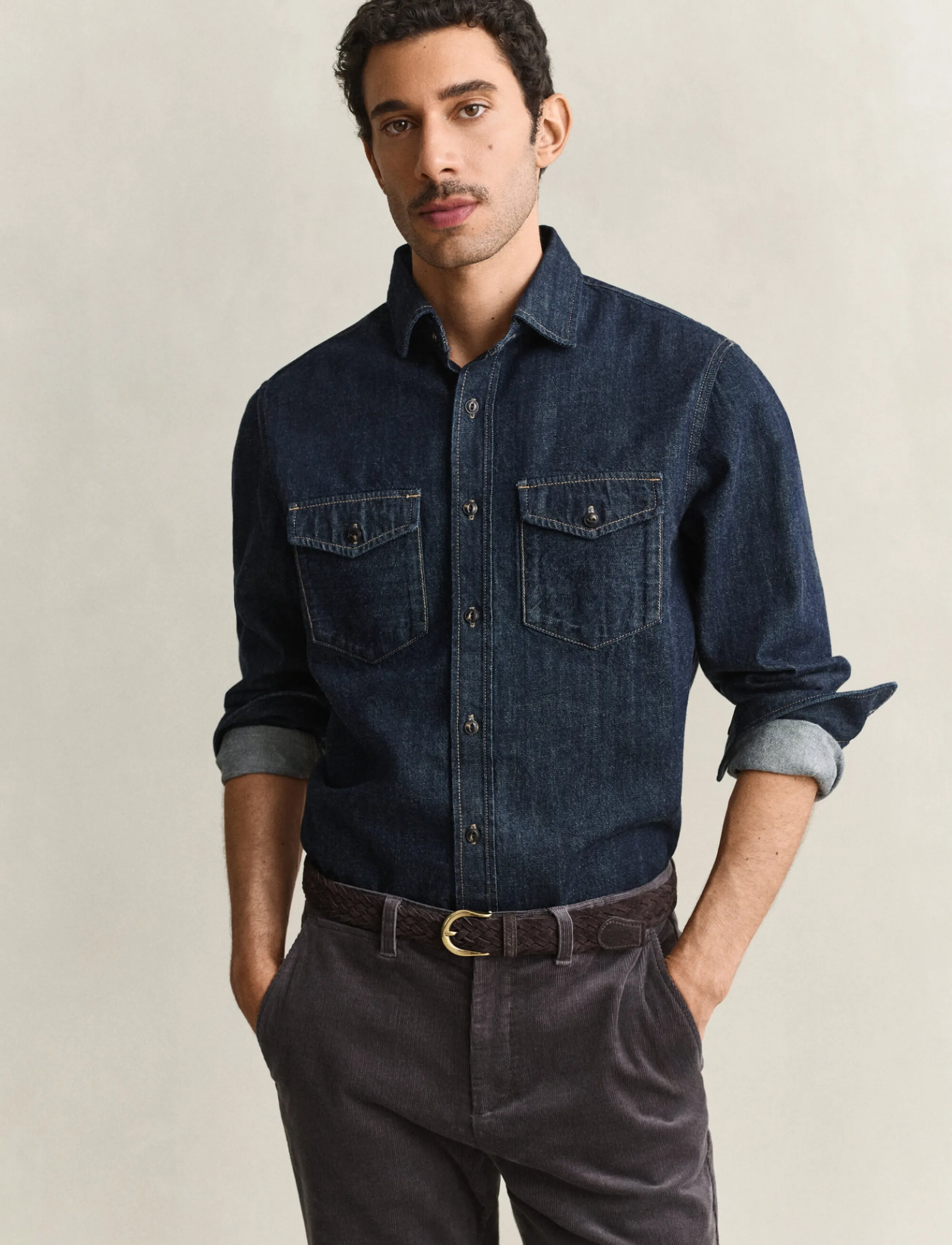 Gant REG DENIM SELVEDGE SHIRT - Jeanshemden - DARK INDIGO / navy