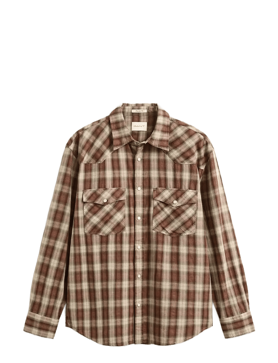 Gant - REL RODEO CHECK SHIRT - karierte hemden - caramel brown - 1