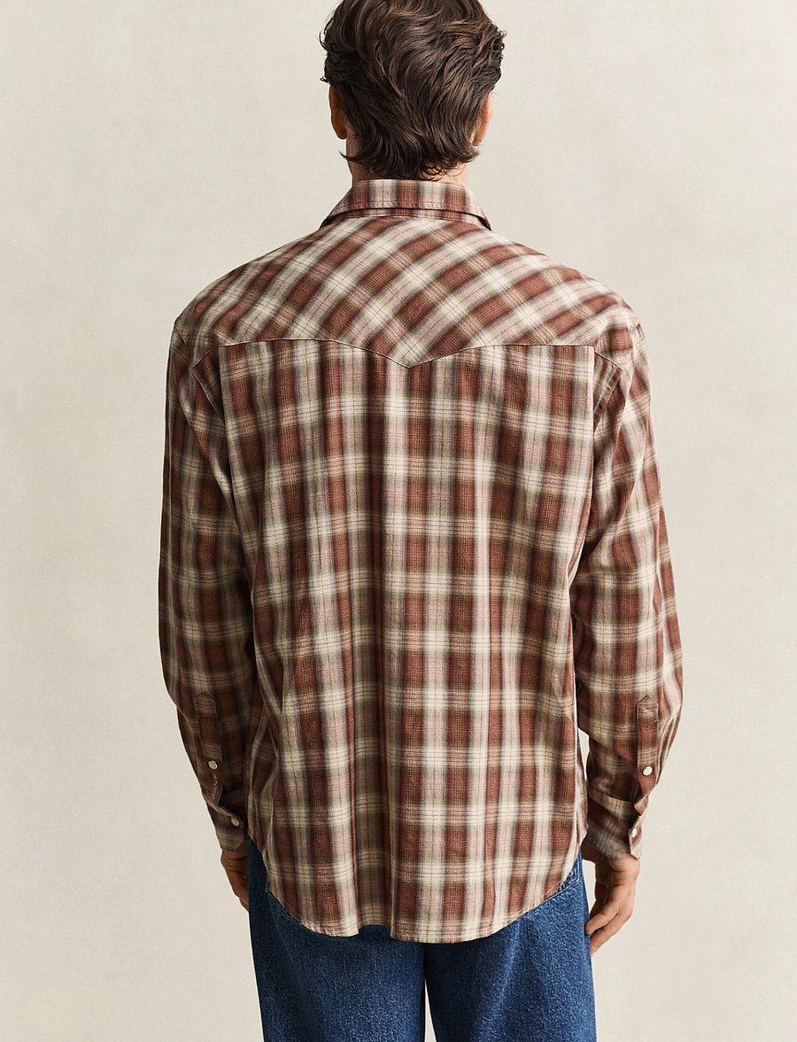 Gant - REL RODEO CHECK SHIRT - karierte hemden - caramel brown - 2