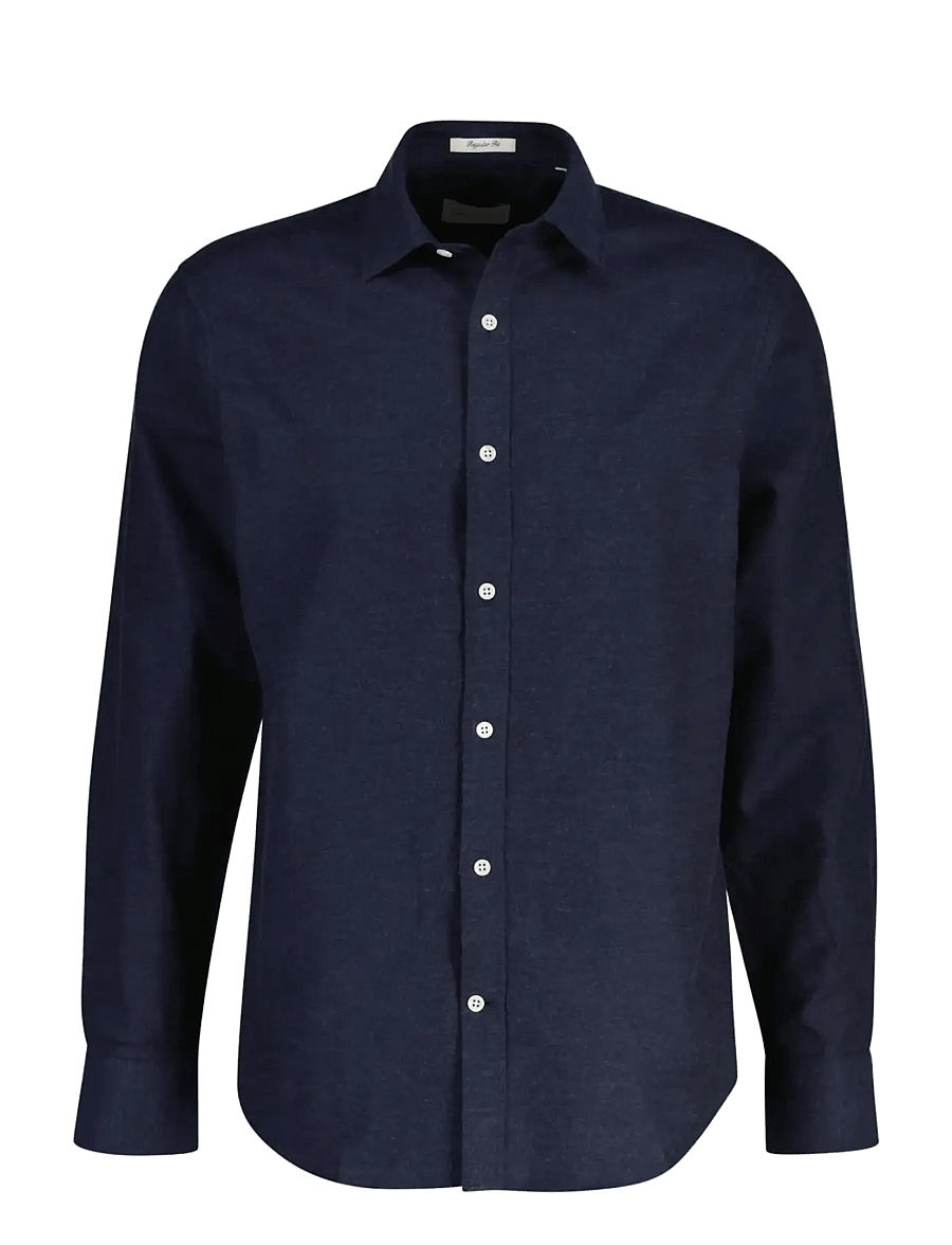 Gant - REG FLANNEL MELANGE SHIRT - flanell-hemden - dark navy melange - 1