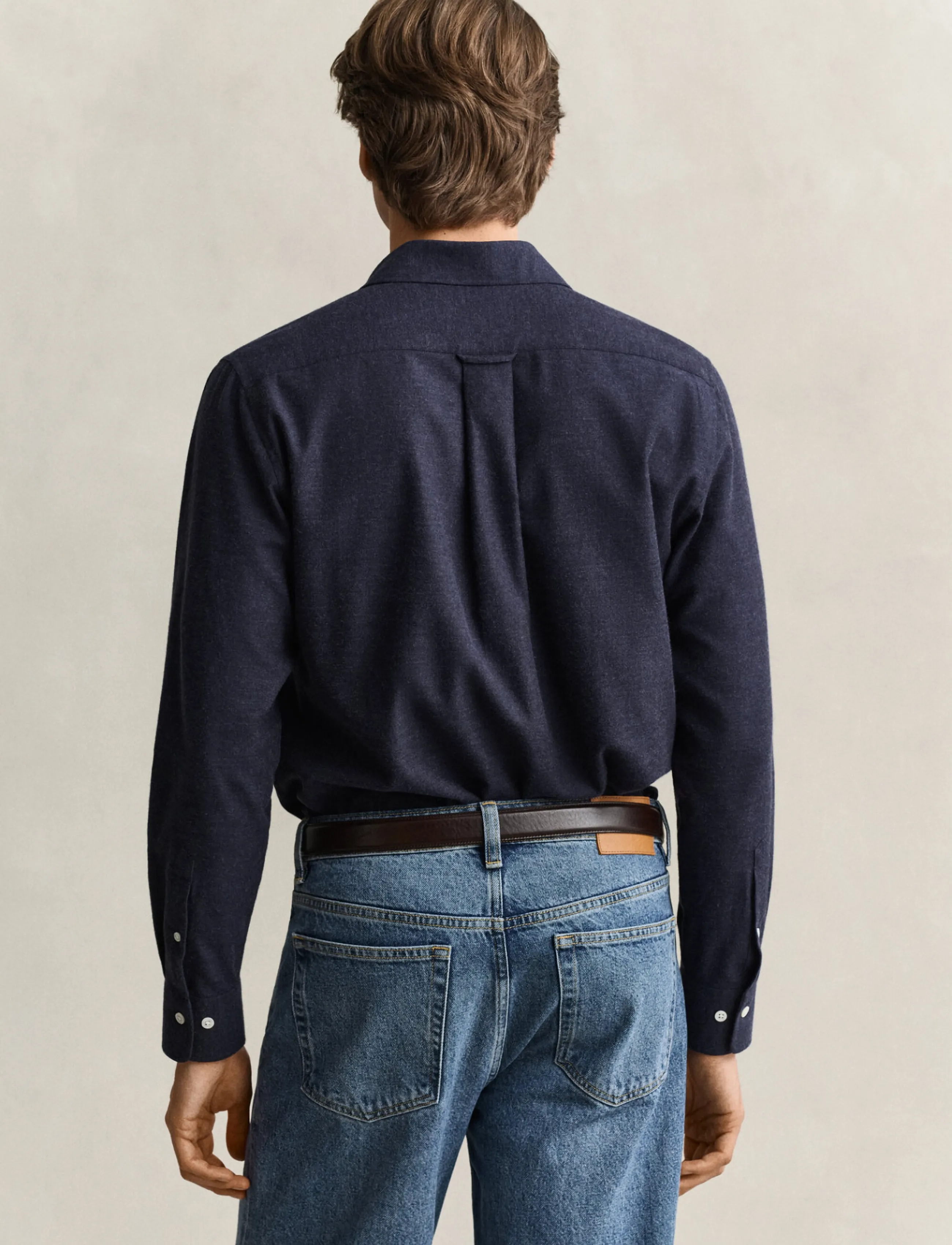 Gant - REG FLANNEL MELANGE SHIRT - dark navy melange - 2