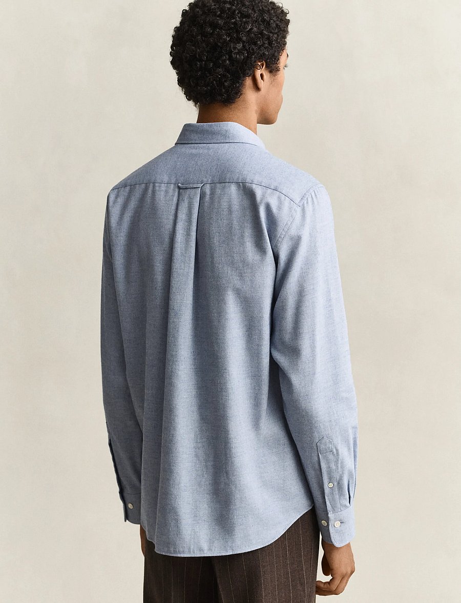Gant - REG FLANNEL MELANGE SHIRT - flanellsärgid - lt blue melange - 2
