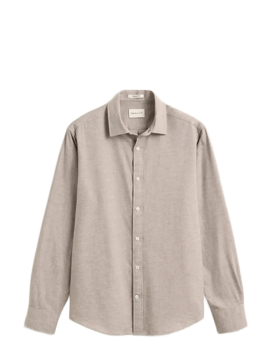 Gant - REG FLANNEL MELANGE SHIRT - flanell-hemden - lt brown melange - 1
