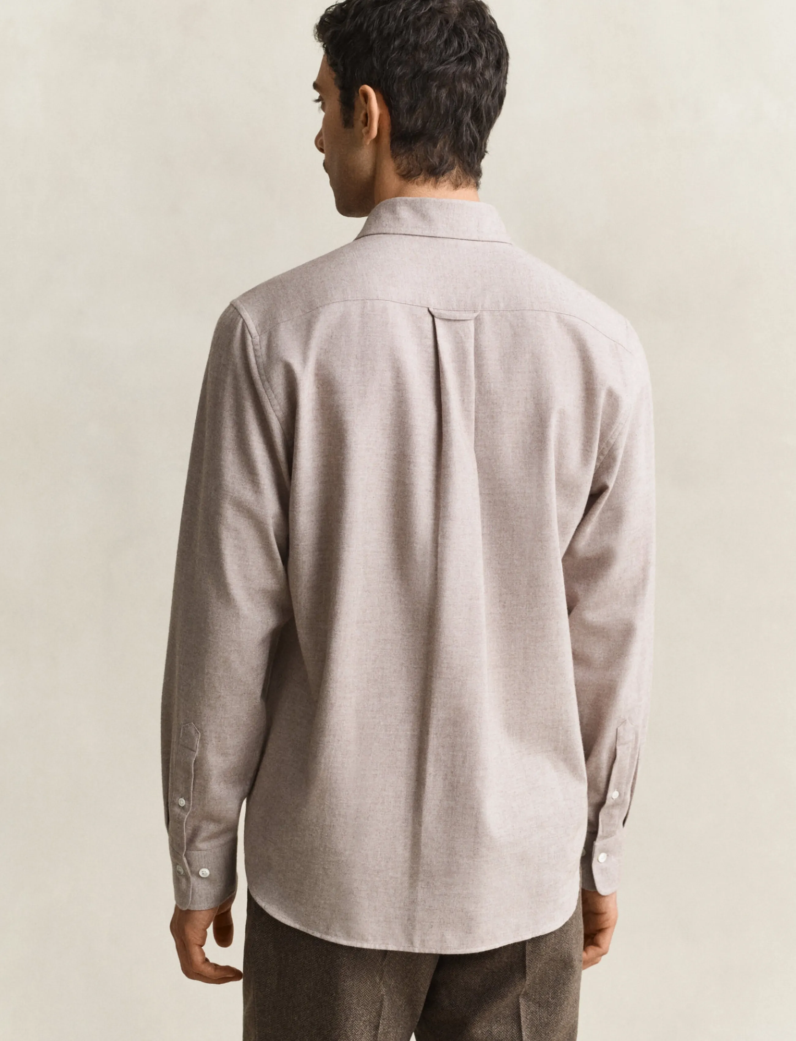 Gant - REG FLANNEL MELANGE SHIRT - flanell-hemden - lt brown melange - 2