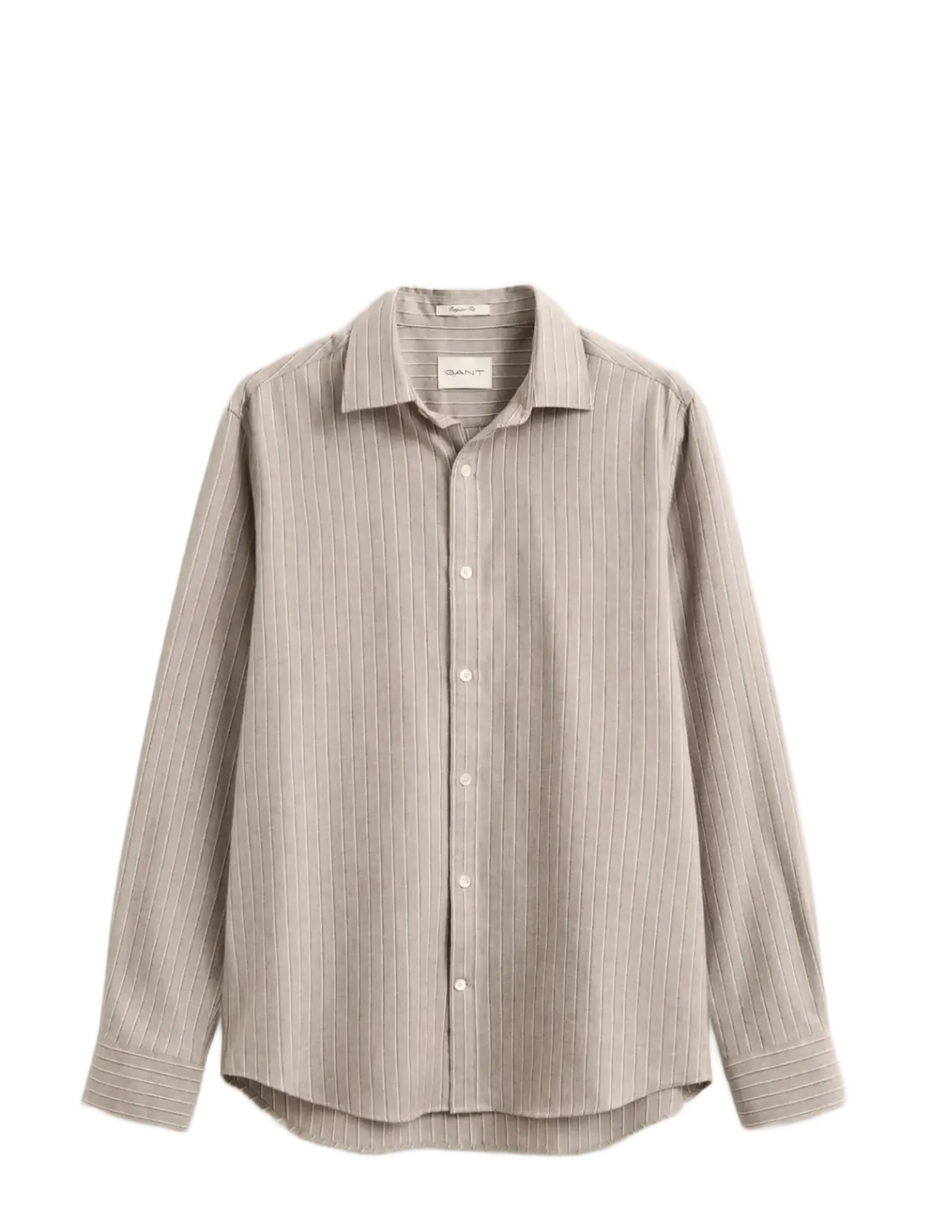 Gant - REG FLANNEL MELANGE STRIPE SHIRT - striped shirts - lt brown melange - 1