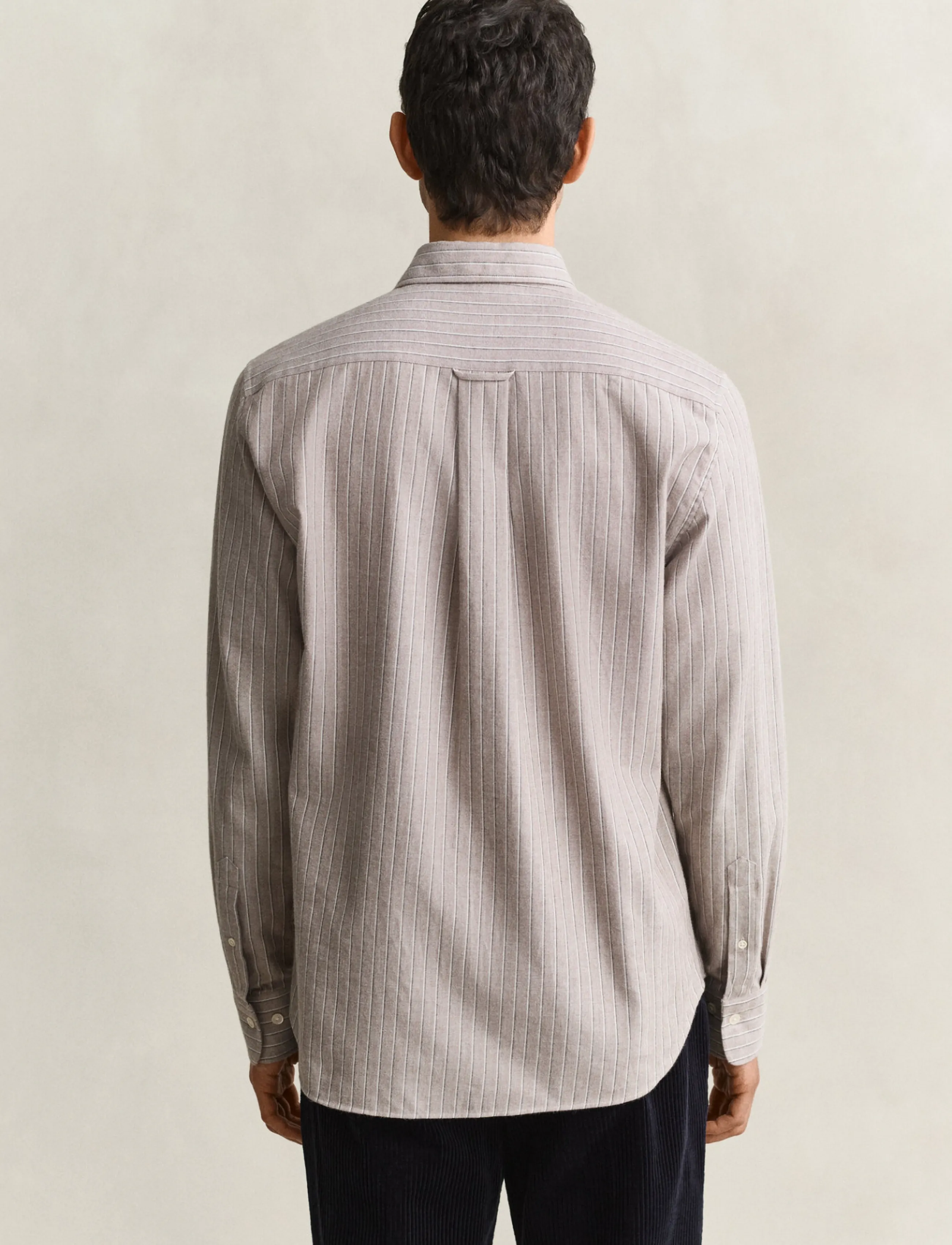 Gant - REG FLANNEL MELANGE STRIPE SHIRT - lt brown melange - 2