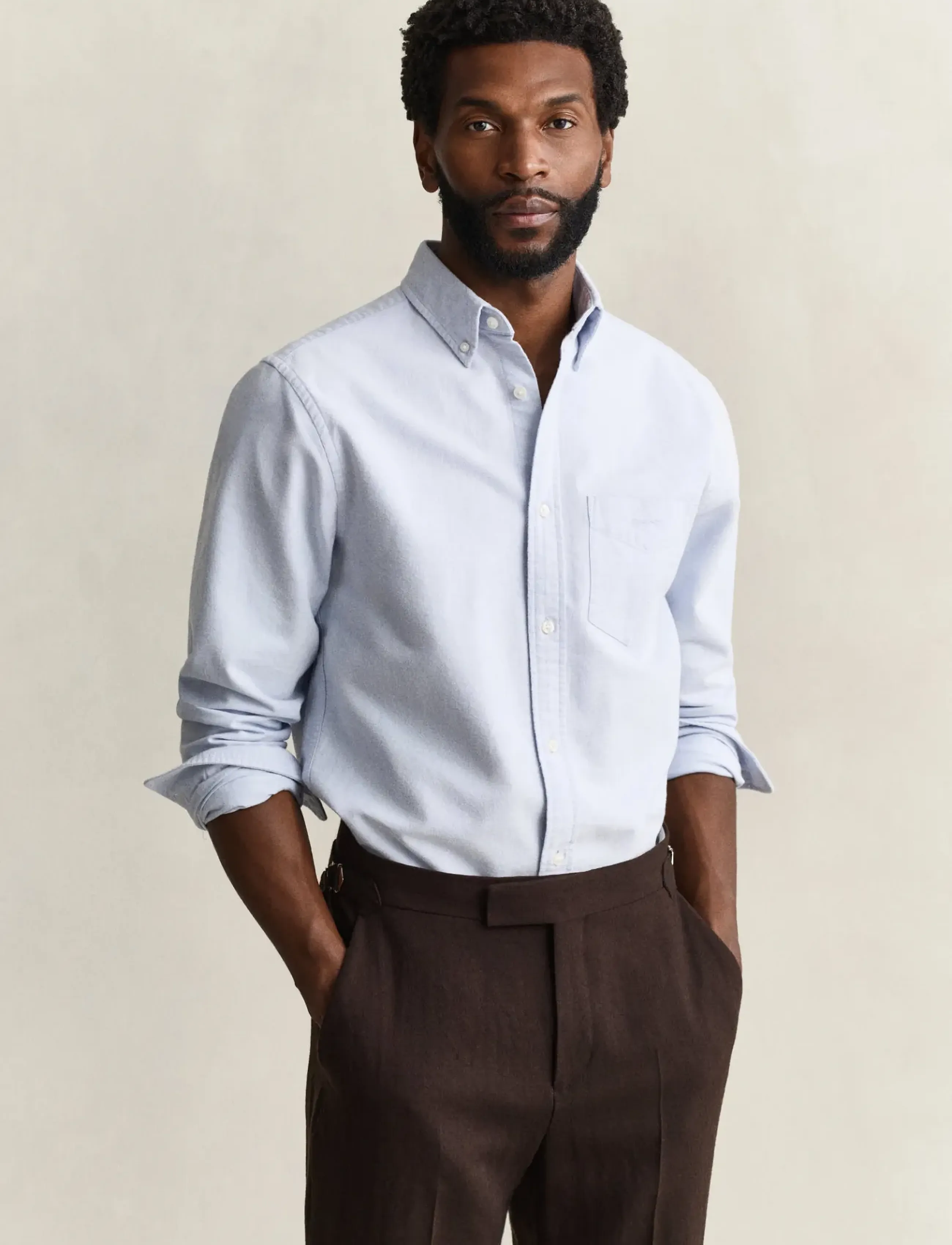 Gant REG BRUSHED OXFORD SHIRT - Gant - CLEAR SKY / blue