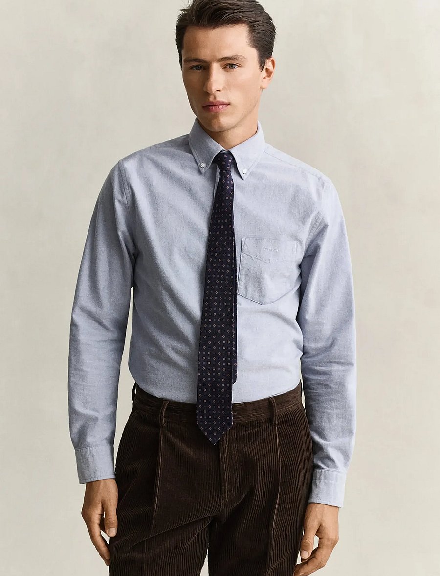Gant - REG BRUSHED OXFORD SHIRT - oxford skjorter - crisp blue - 0