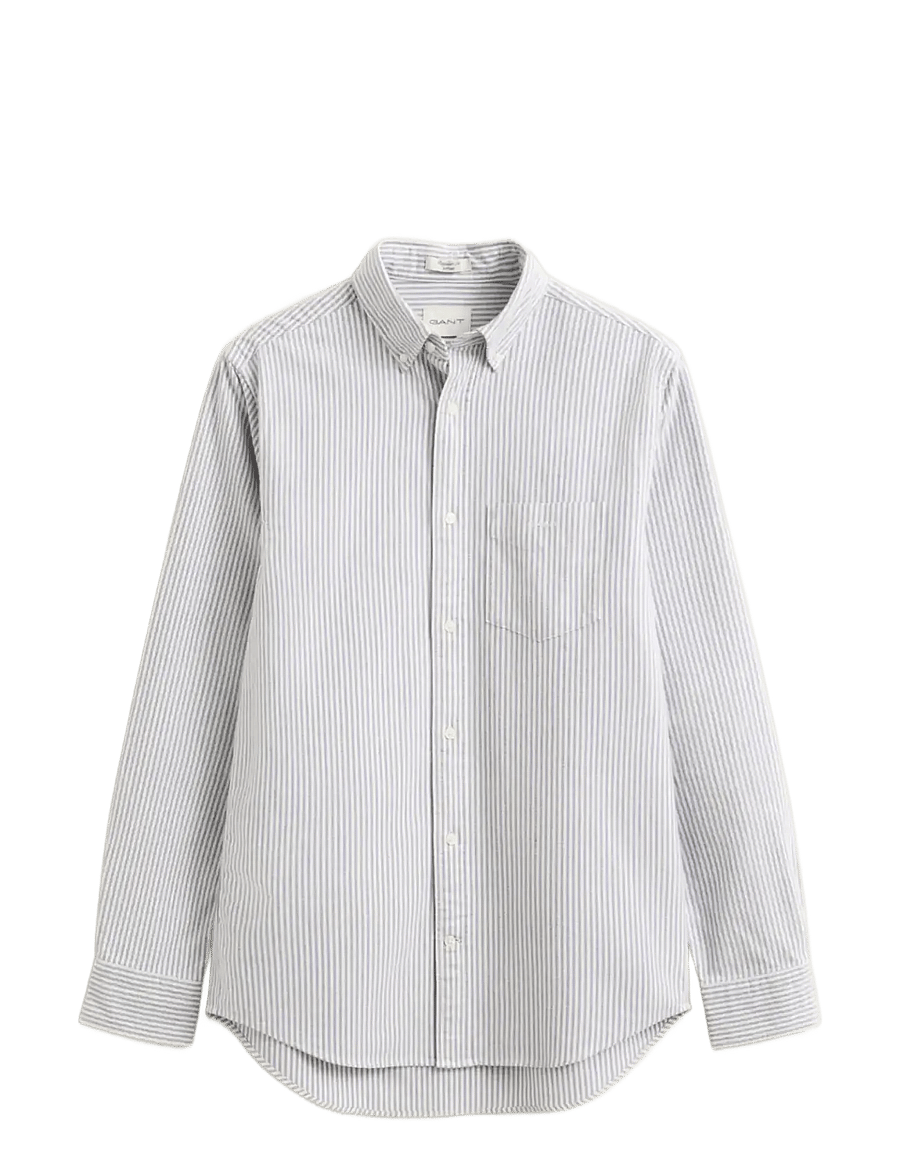 Gant - REG BRUSHED OXFORD STRIPE SHIRT - oxford shirts - crisp blue - 1