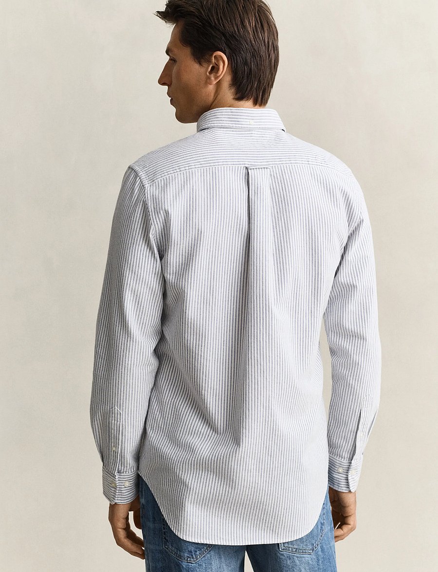 Gant - REG BRUSHED OXFORD STRIPE SHIRT - crisp blue - 2