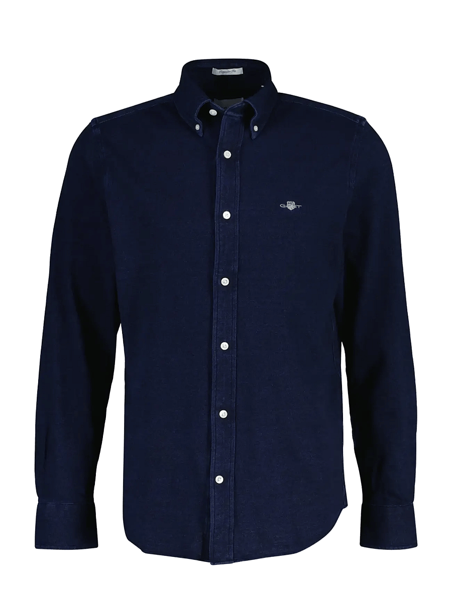 Gant - REG INDIGO PIQUE JERSEY SHIRT - casual hemden - dark blue - 0