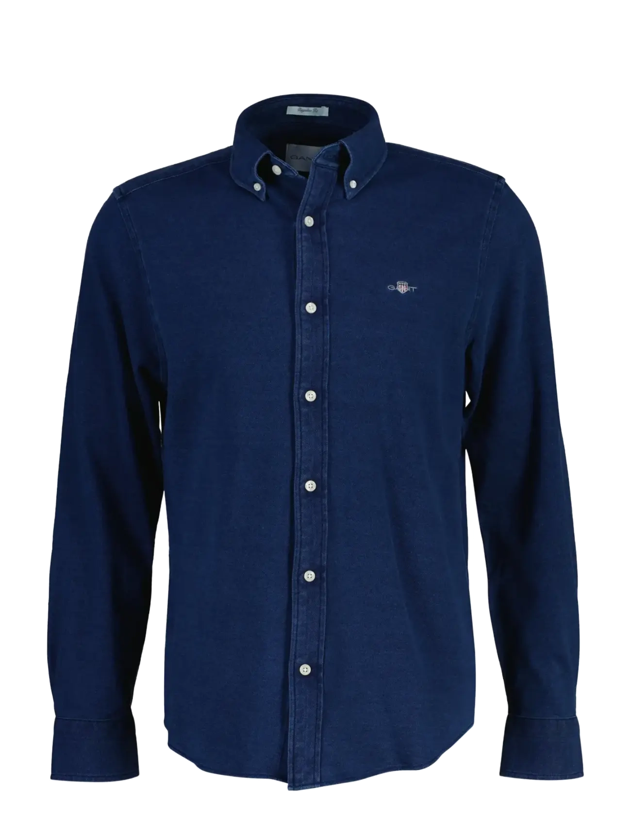 Gant REG INDIGO PIQUE JERSEY SHIRT - Casual overhemden - MID BLUE / navy