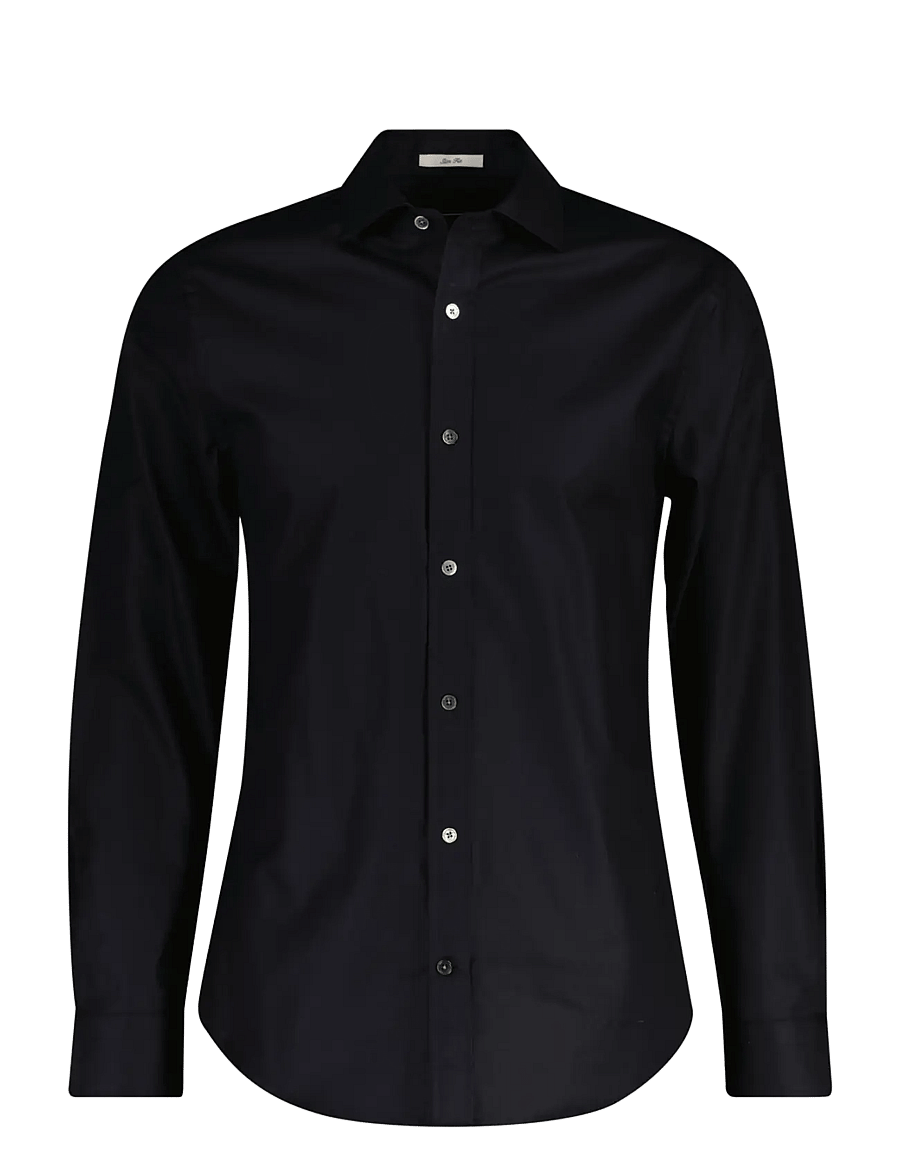 Gant - SLIM TAILORED TWILL SHIRT - casual skjortor - black - 0