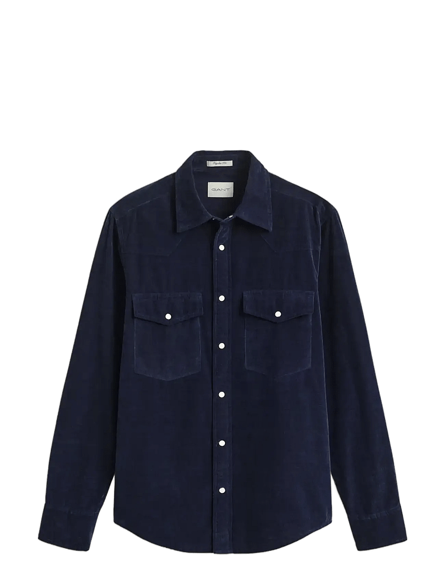 Gant - REG CORDUROY RODEO SHIRT - corduroy shirts - indigo - 1