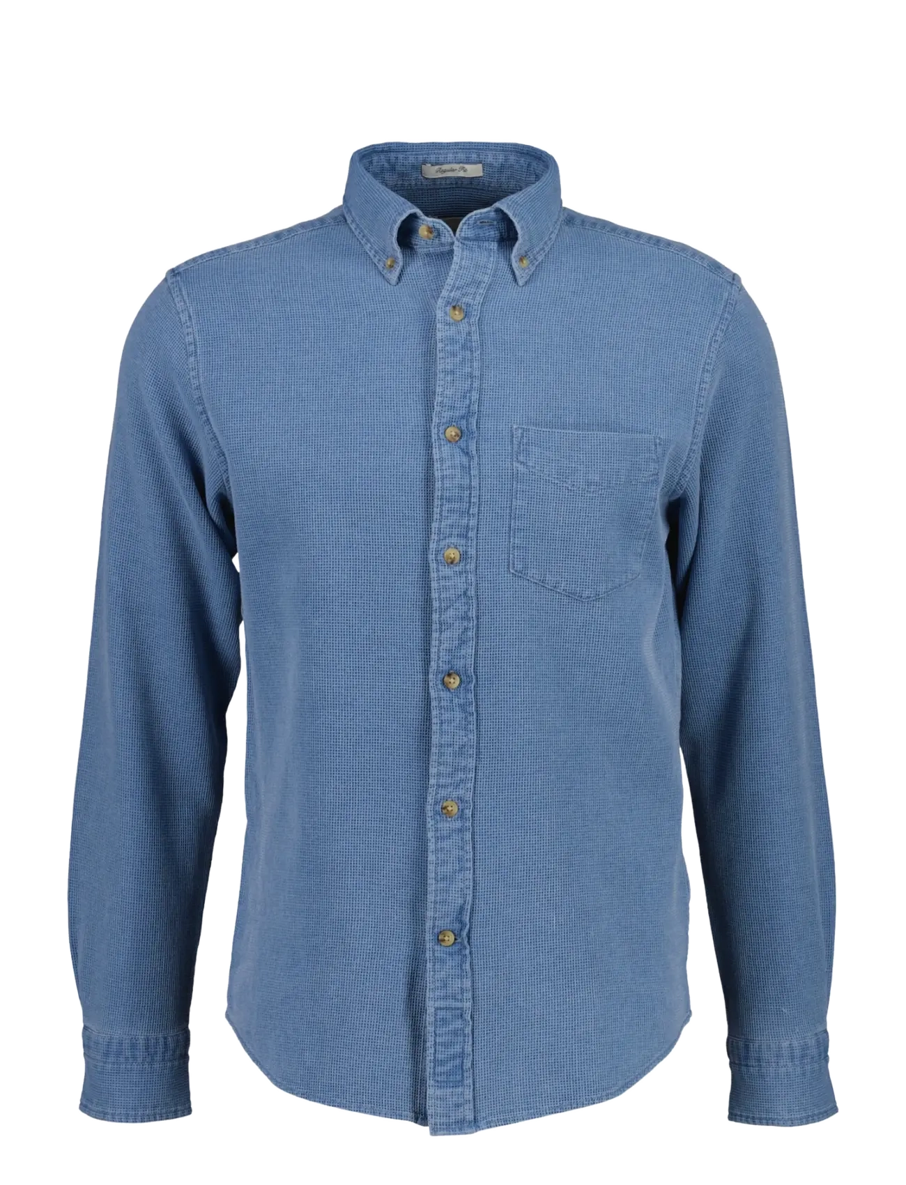 Gant - REG INDIGO WAFFLE SHIRT - semi light blue - 1