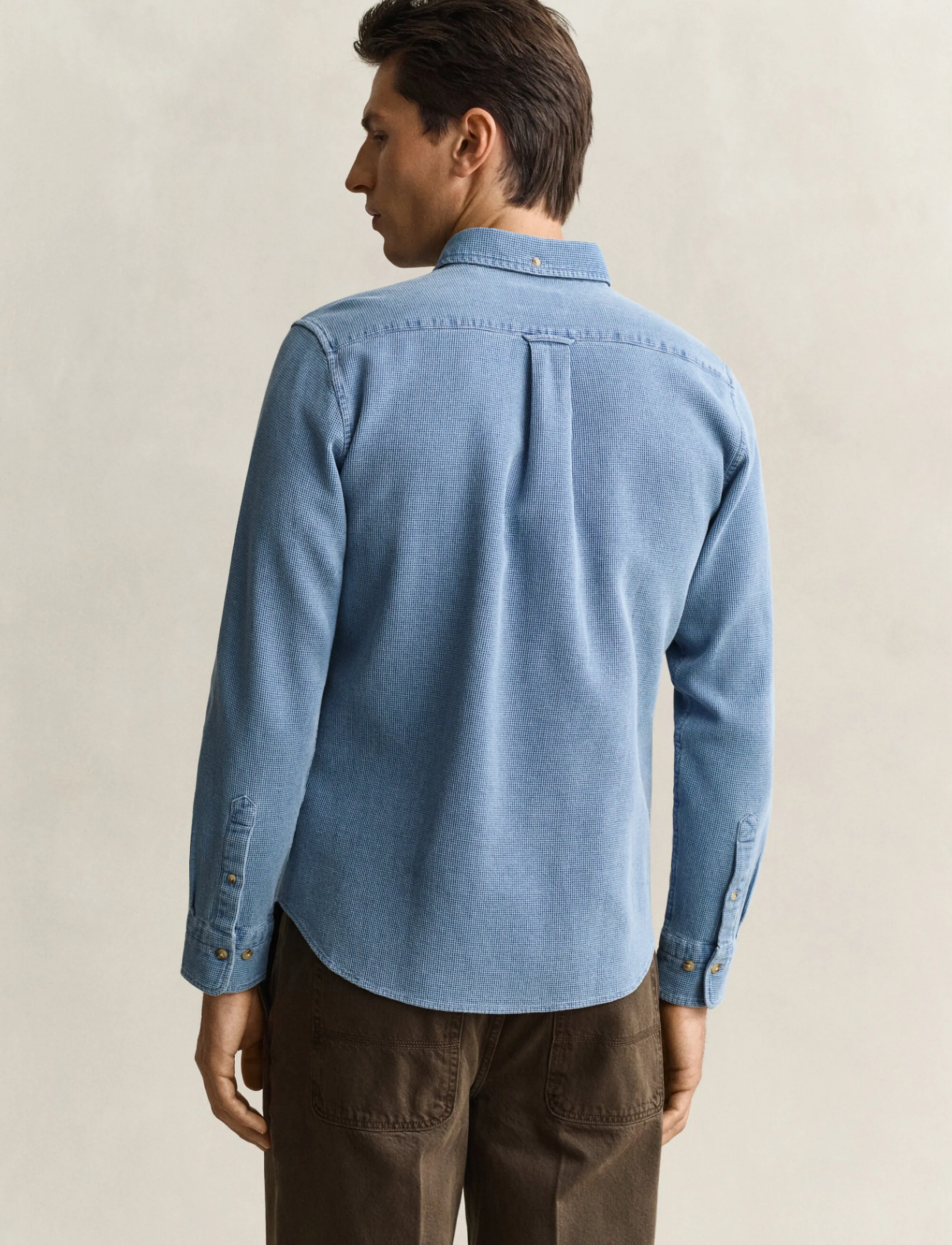 Gant - REG INDIGO WAFFLE SHIRT - semi light blue - 2
