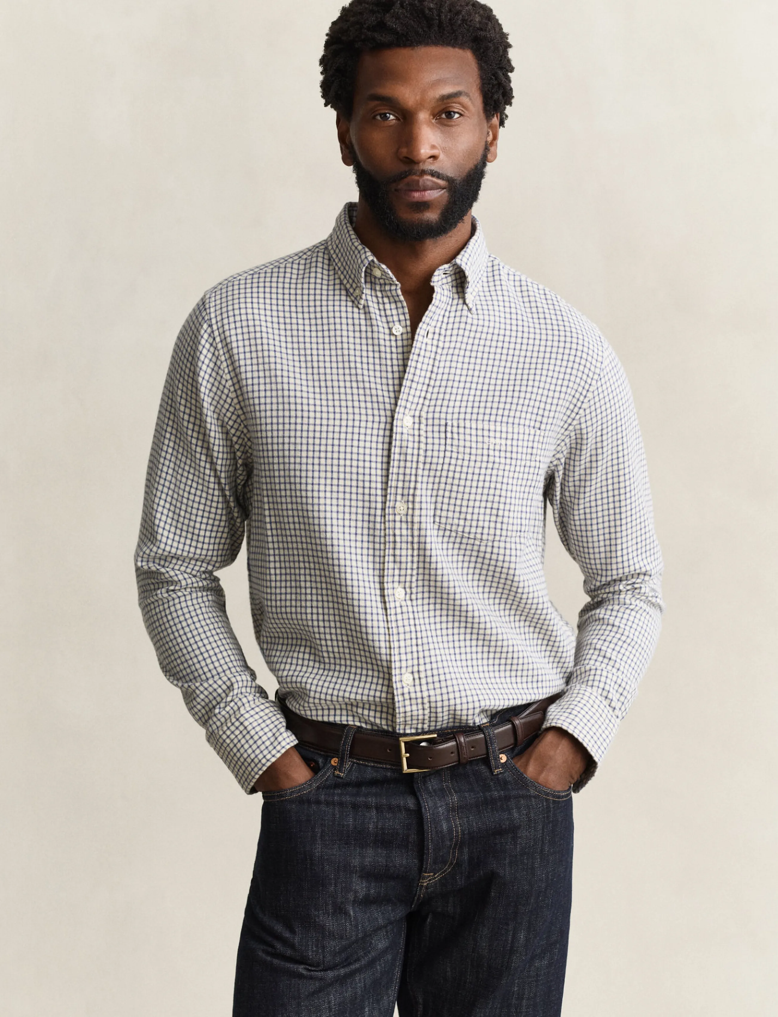 Gant REG WINDBLOWN FLANNEL CHECK SHIRT - Gant - BLUE HORIZON / blue