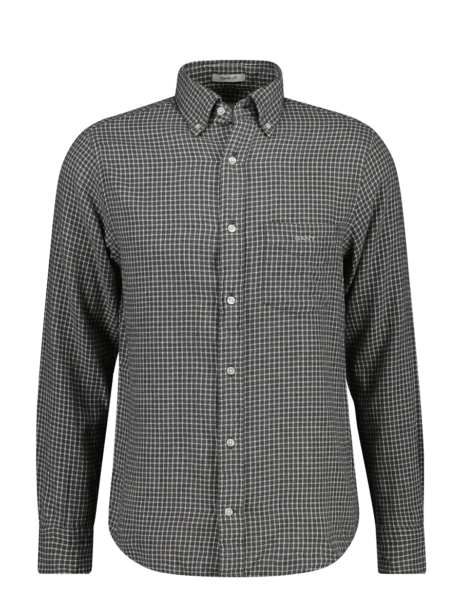 Gant - REG WINDBLOWN FLANNEL CHECK SHIRT - flanell-hemden - charcoal melange - 0