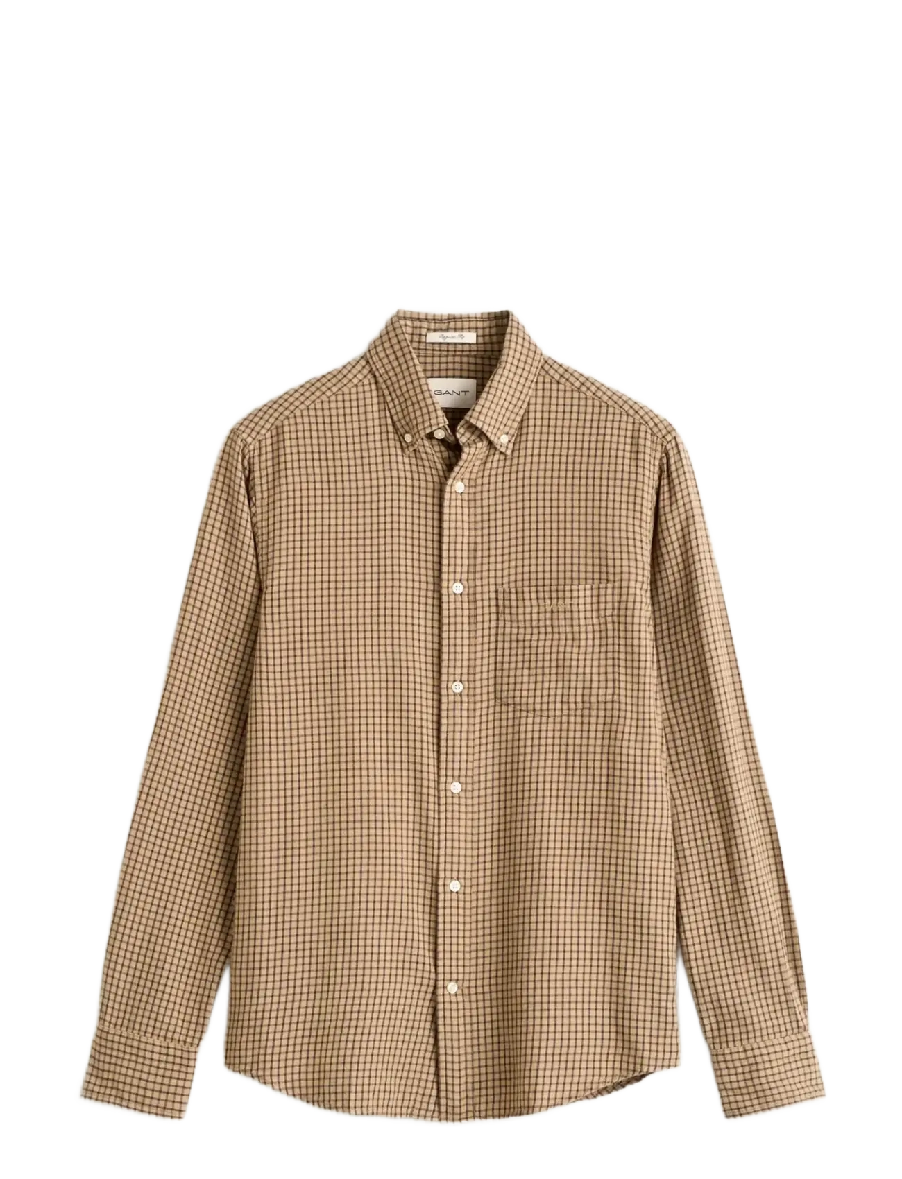 Gant REG WINDBLOWN FLANNEL CHECK SHIRT - Skjortor - DRY SAND / beige
