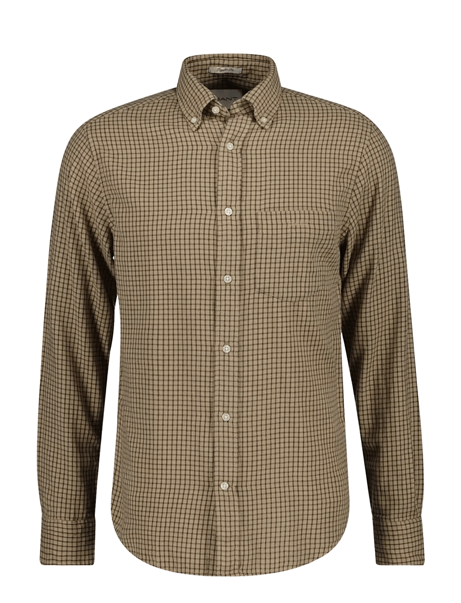 Gant - REG WINDBLOWN FLANNEL CHECK SHIRT - flanell-hemden - dry sand - 0