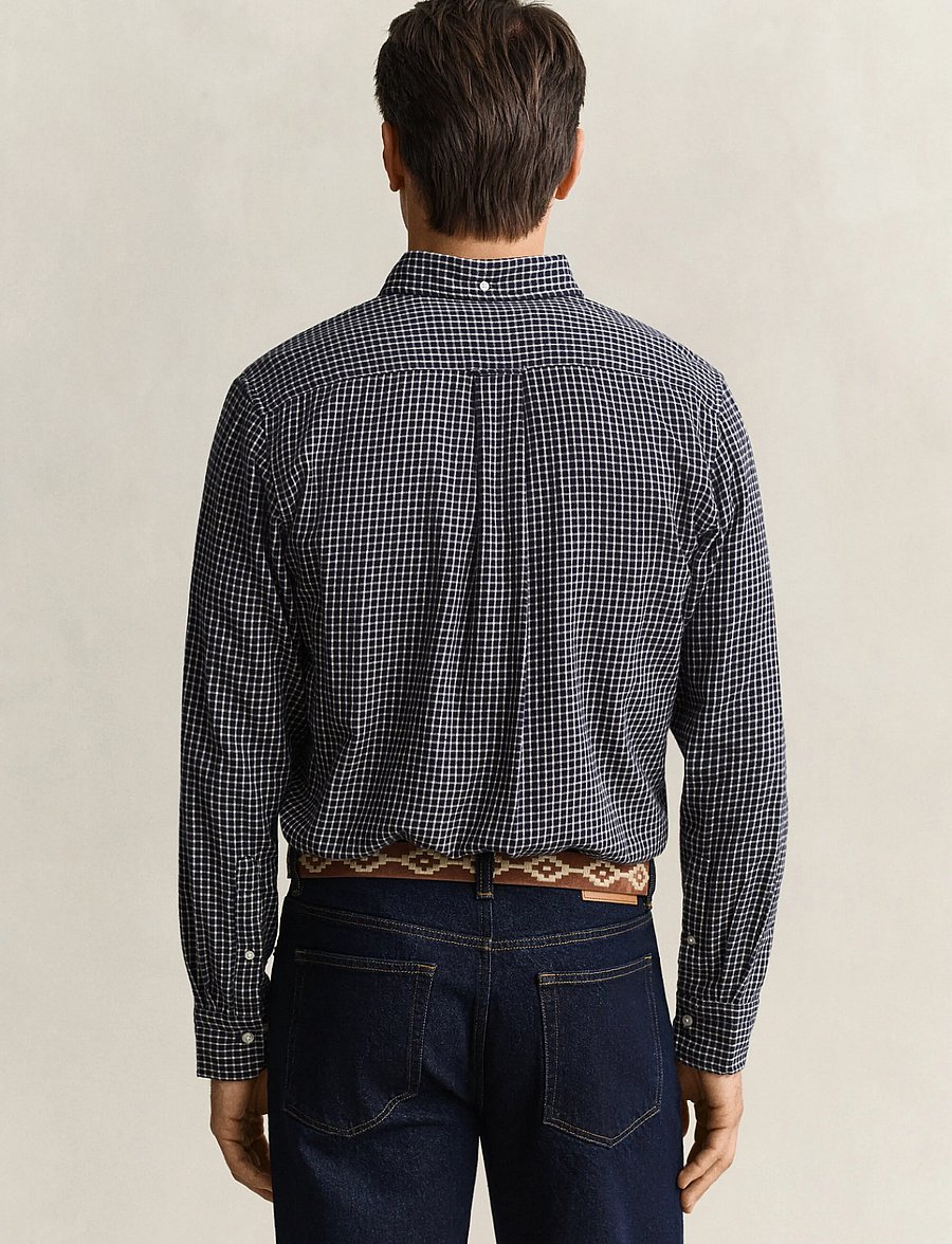 Gant - REG WINDBLOWN FLANNEL CHECK SHIRT - flanell-hemden - evening blue - 2