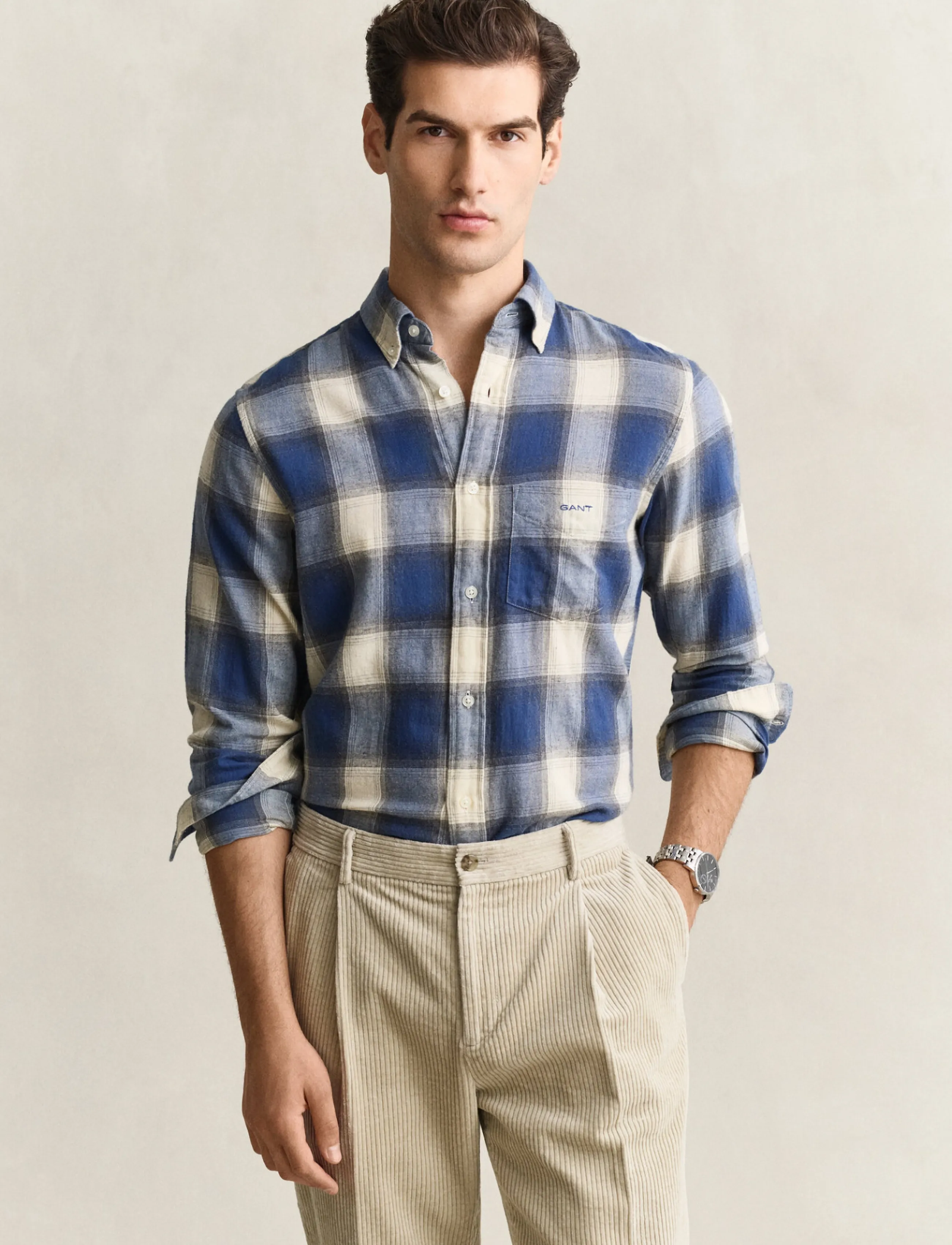 Gant REG WINDBLOWN FLANNEL CHECK SHIRT - Skjortor - BLUE HORIZON / blue