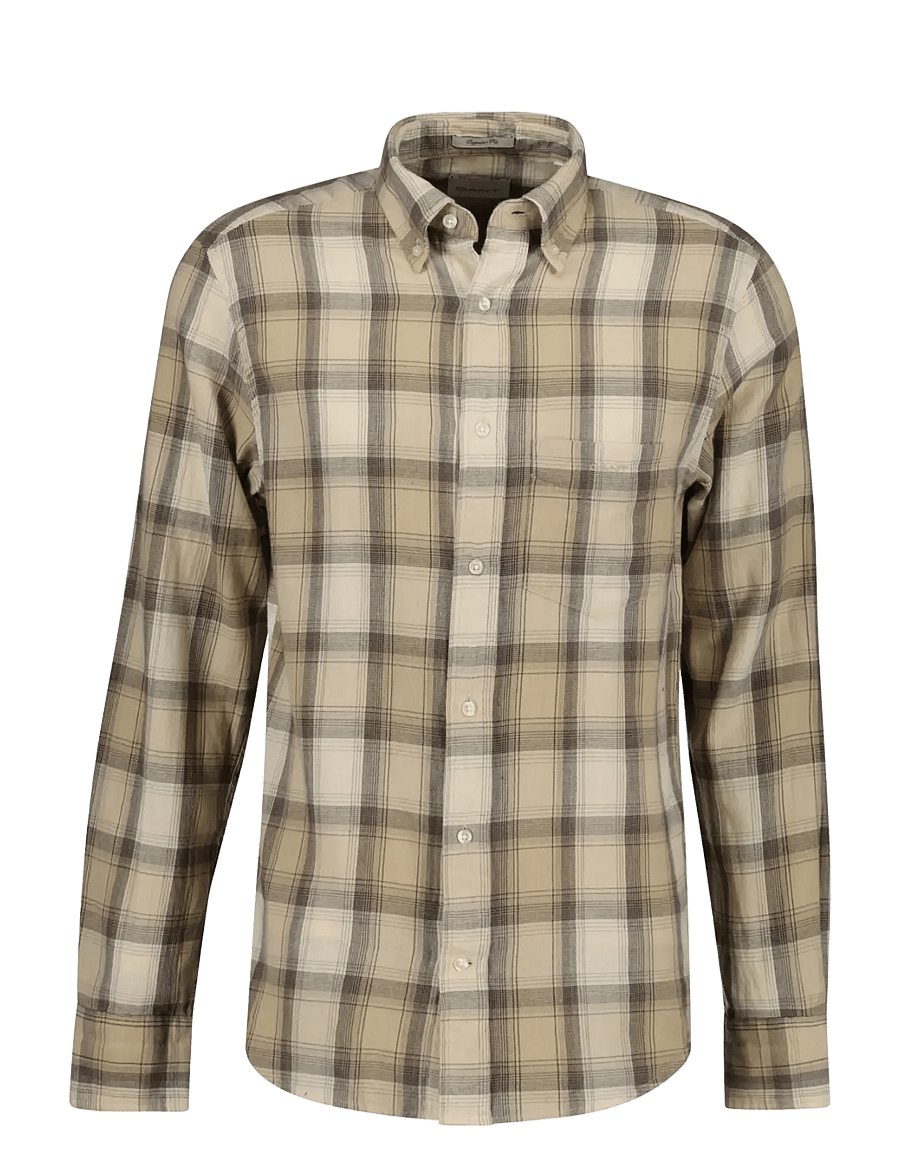 Gant - REG WINDBLOWN FLANNEL CHECK SHIRT - dry sand - 1