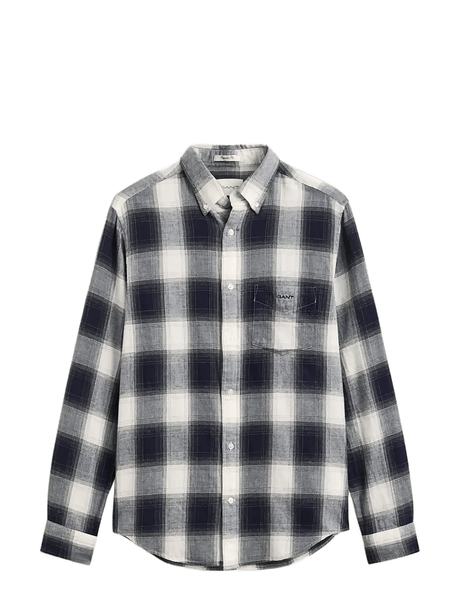 Gant - REG WINDBLOWN FLANNEL CHECK SHIRT - flanellskjortor - evening blue - 1