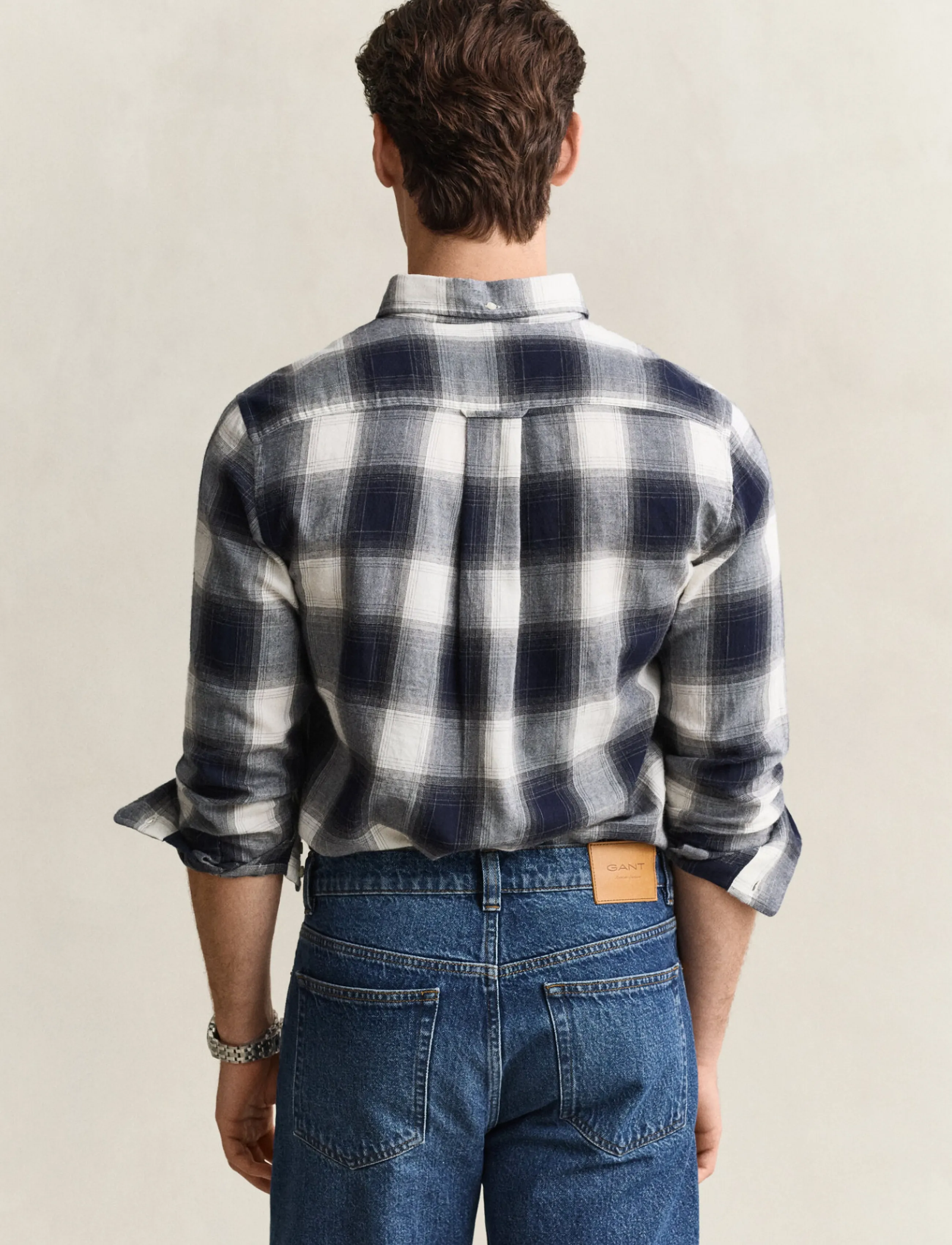 Gant - REG WINDBLOWN FLANNEL CHECK SHIRT - flanell-hemden - evening blue - 2