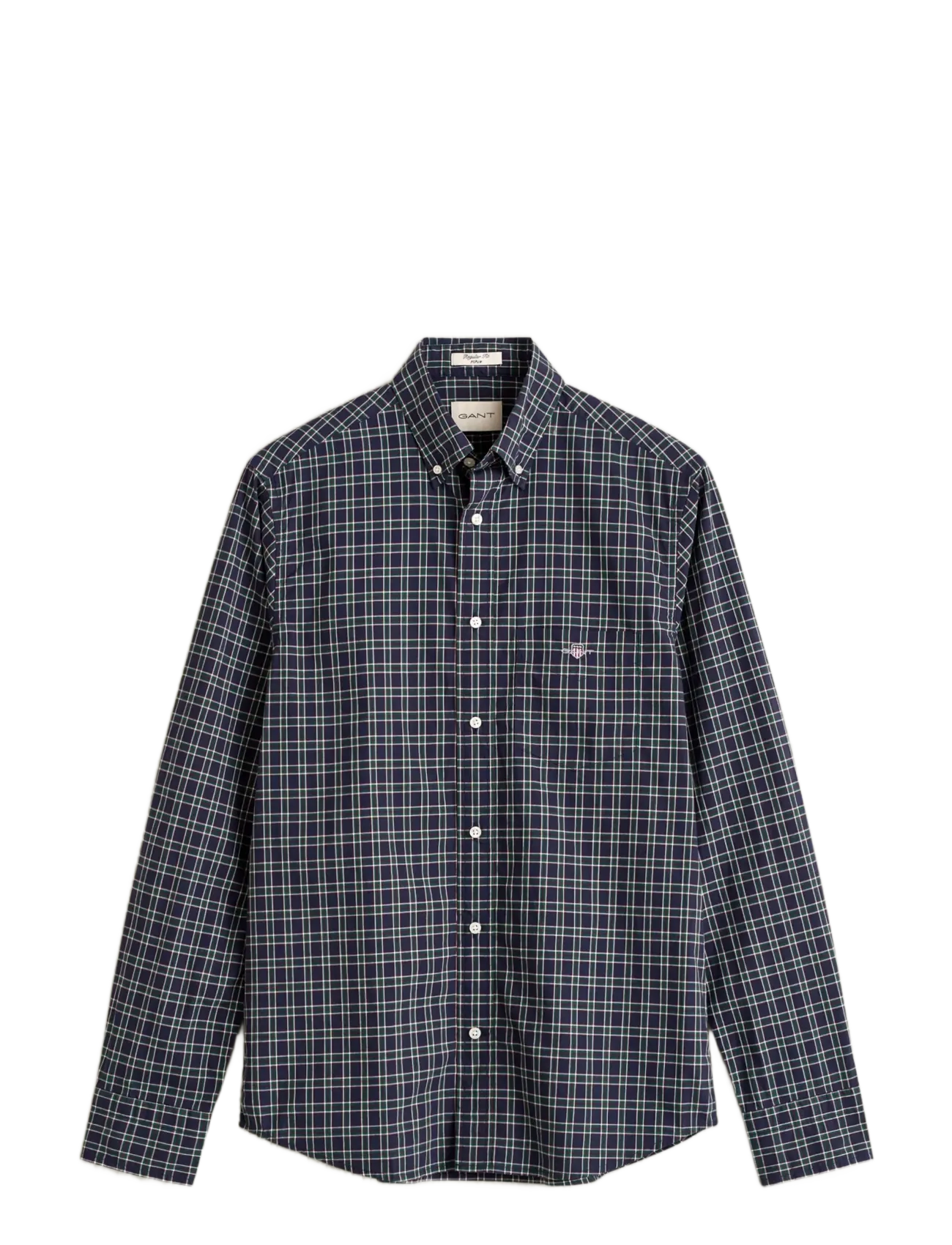 Gant REG POPLIN CHECK SHIRT - Ternede skjorter - EVENING BLUE / navy