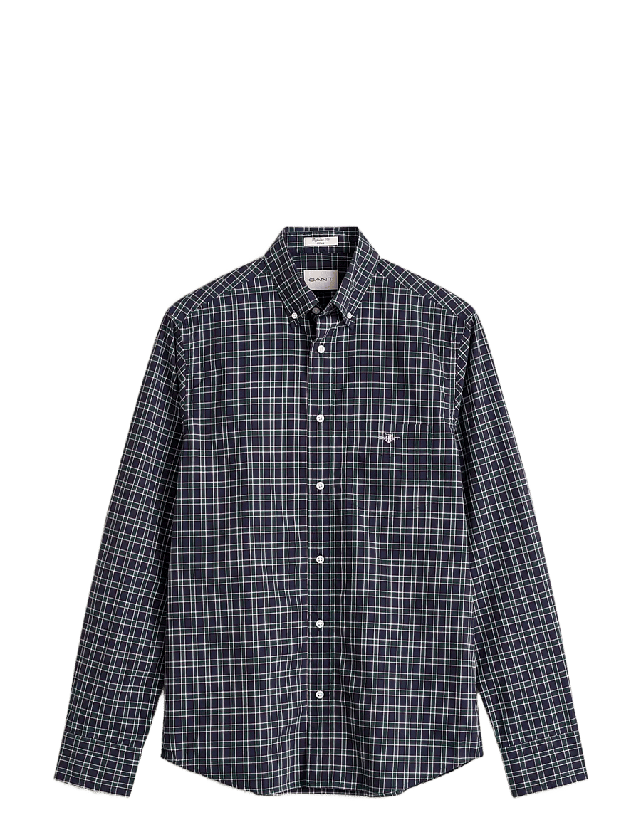 Gant - REG POPLIN CHECK SHIRT - karierte hemden - evening blue - 0