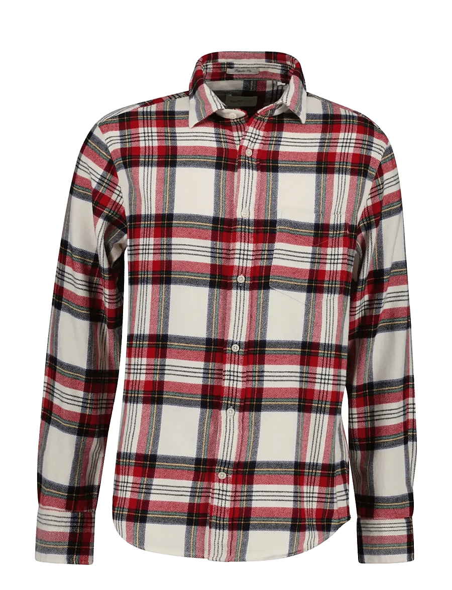 Gant - REG FLANNEL CHECK SHIRT - flanell-hemden - creamed white - 0