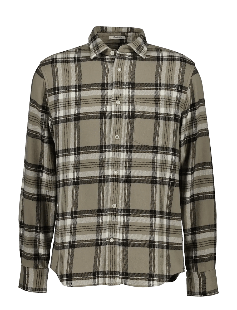 Gant - REG FLANNEL CHECK SHIRT - mist taupe - 0