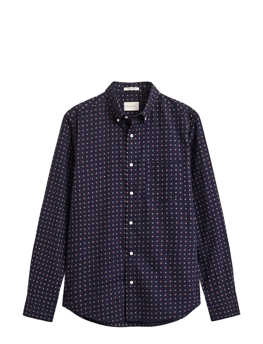 Gant - REG PRINTED WINTERTWILL SHIRT - classic blue - 1