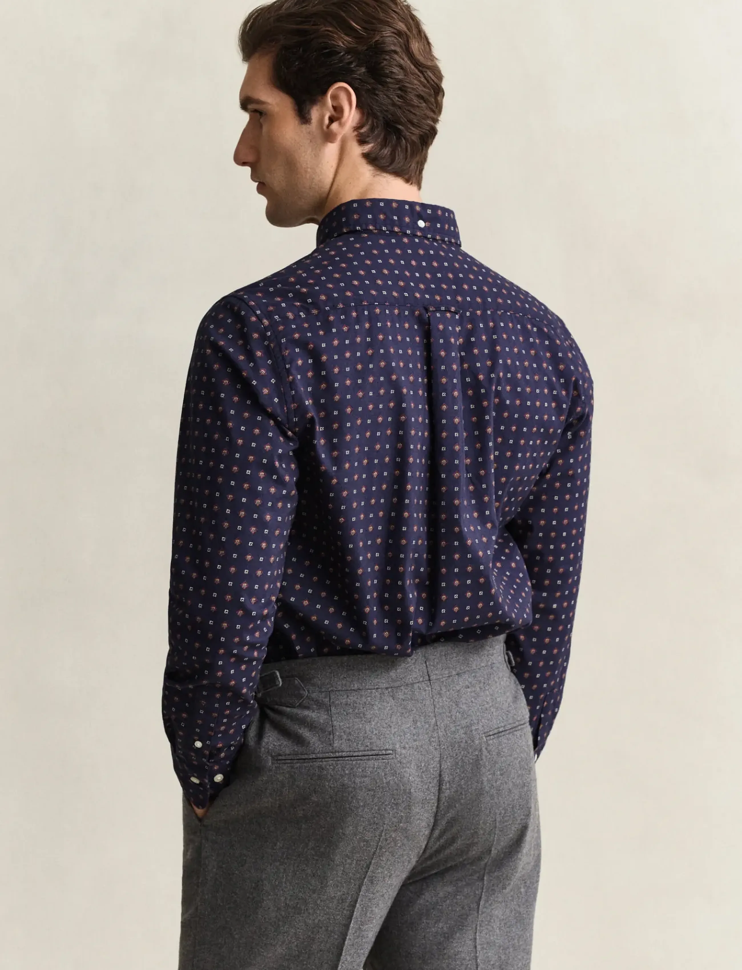 Gant - REG PRINTED WINTERTWILL SHIRT - classic blue - 2
