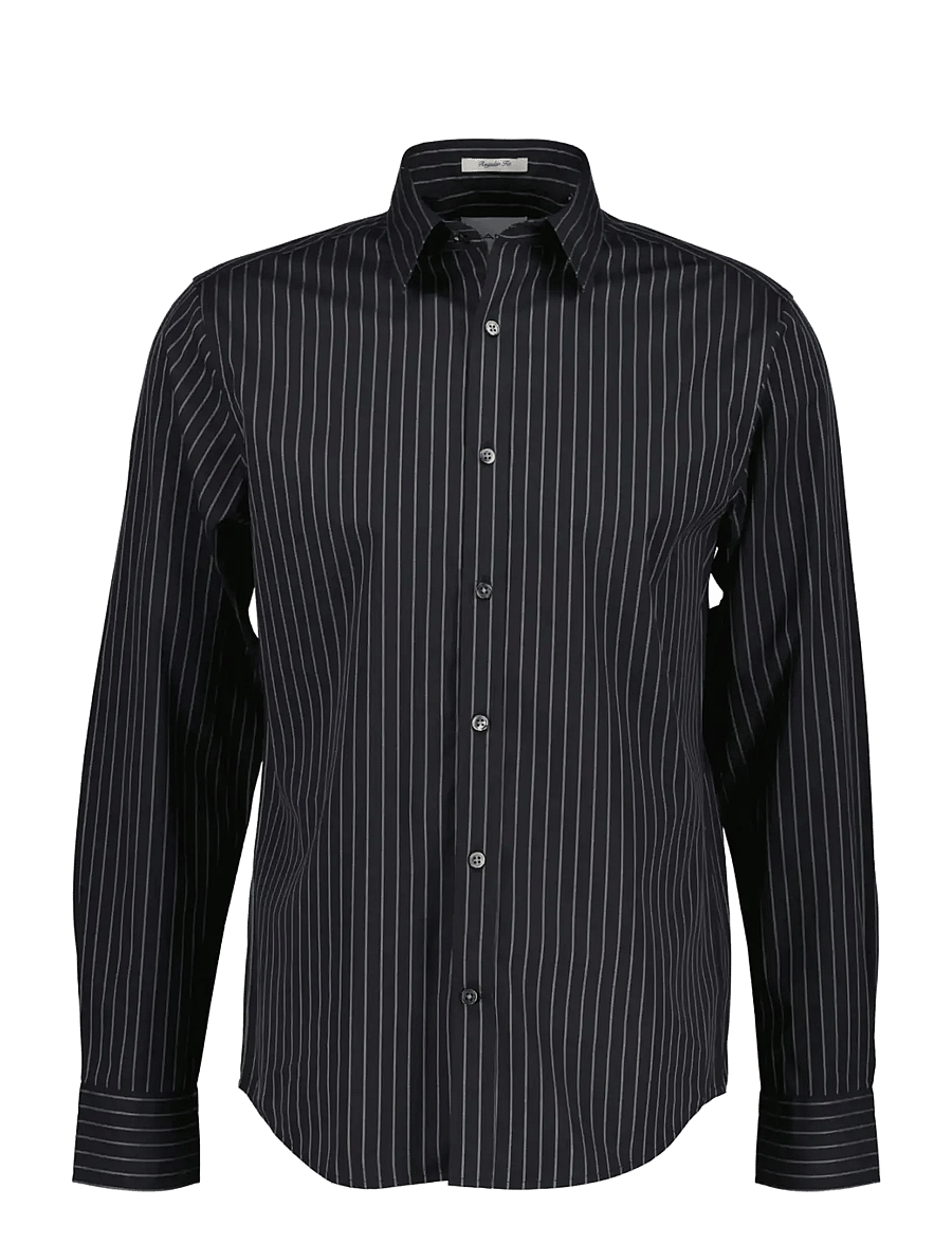 Gant - REG PINSTRIPE DOBBY SHIRT - randiga skjortor - black grey - 0