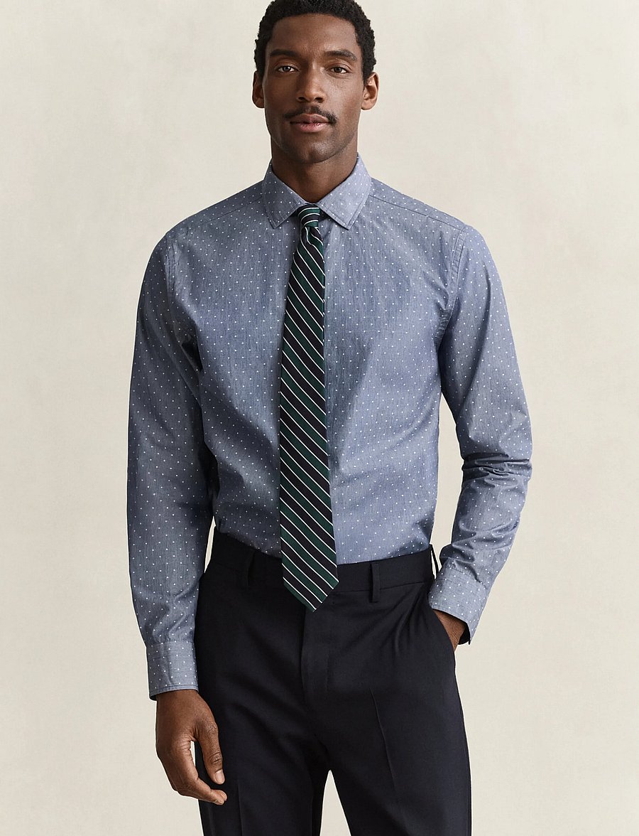 Gant - REG FIL COUPE SHIRT - pattern shirts - persian blue - 0